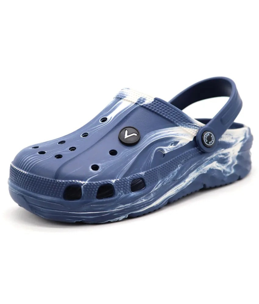 SVAAR Men's Marble Effect Classic Clogs with Adjustable Back Strap for Men