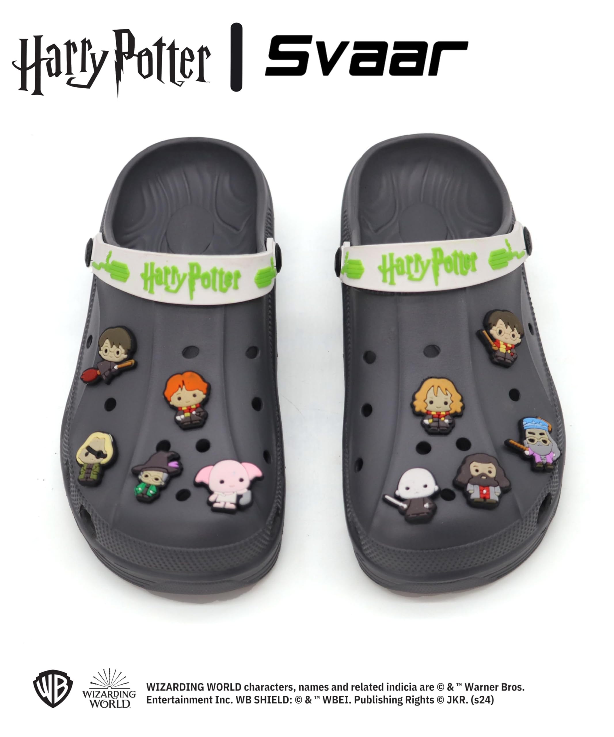 SVAAR x Harry Potter Men's Magical Clogs with Authentic Harry Potter Charms and Adjustable Back Strap