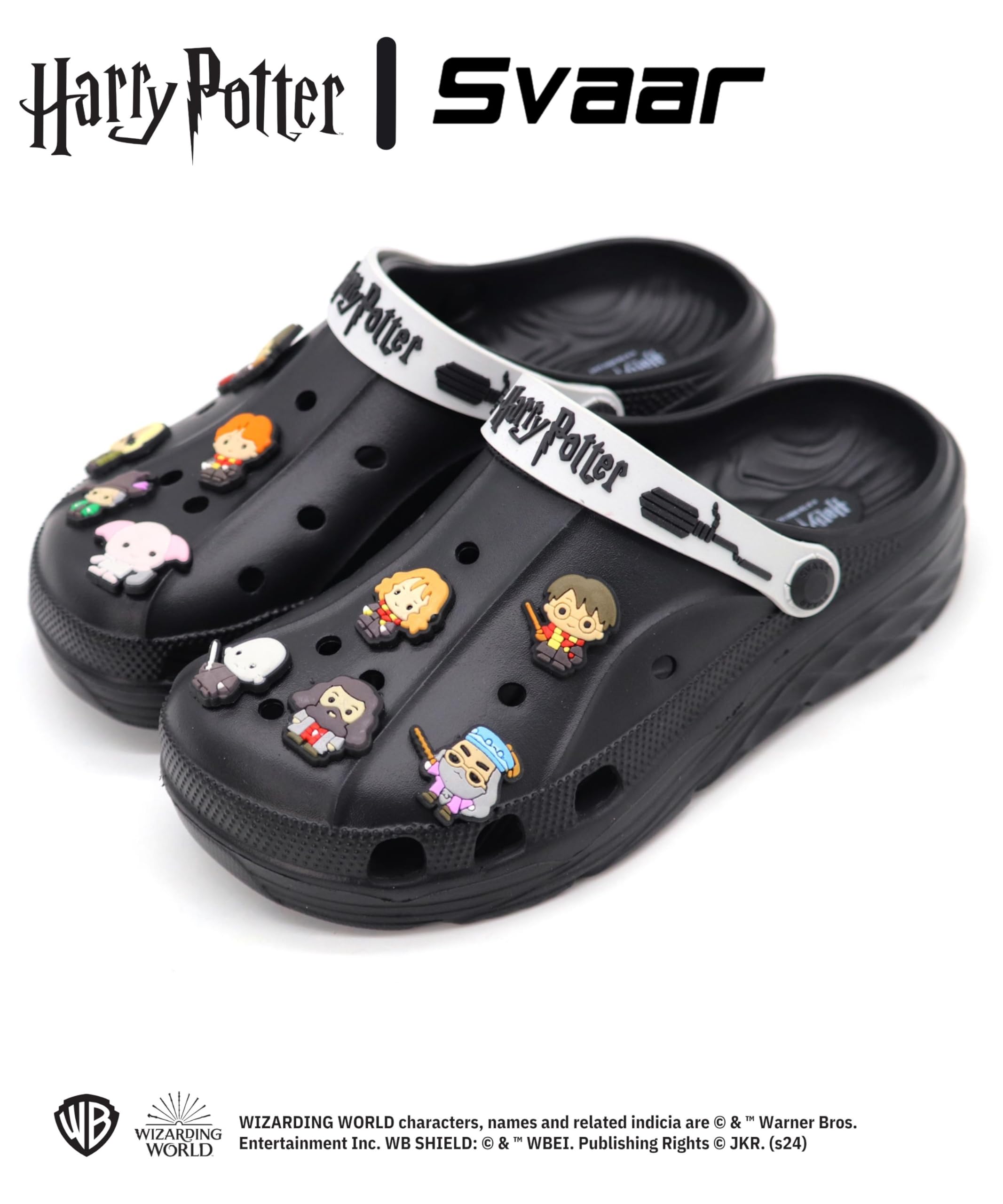 SVAAR x Harry Potter Men's Magical Clogs with Authentic Harry Potter Charms and Adjustable Back Strap