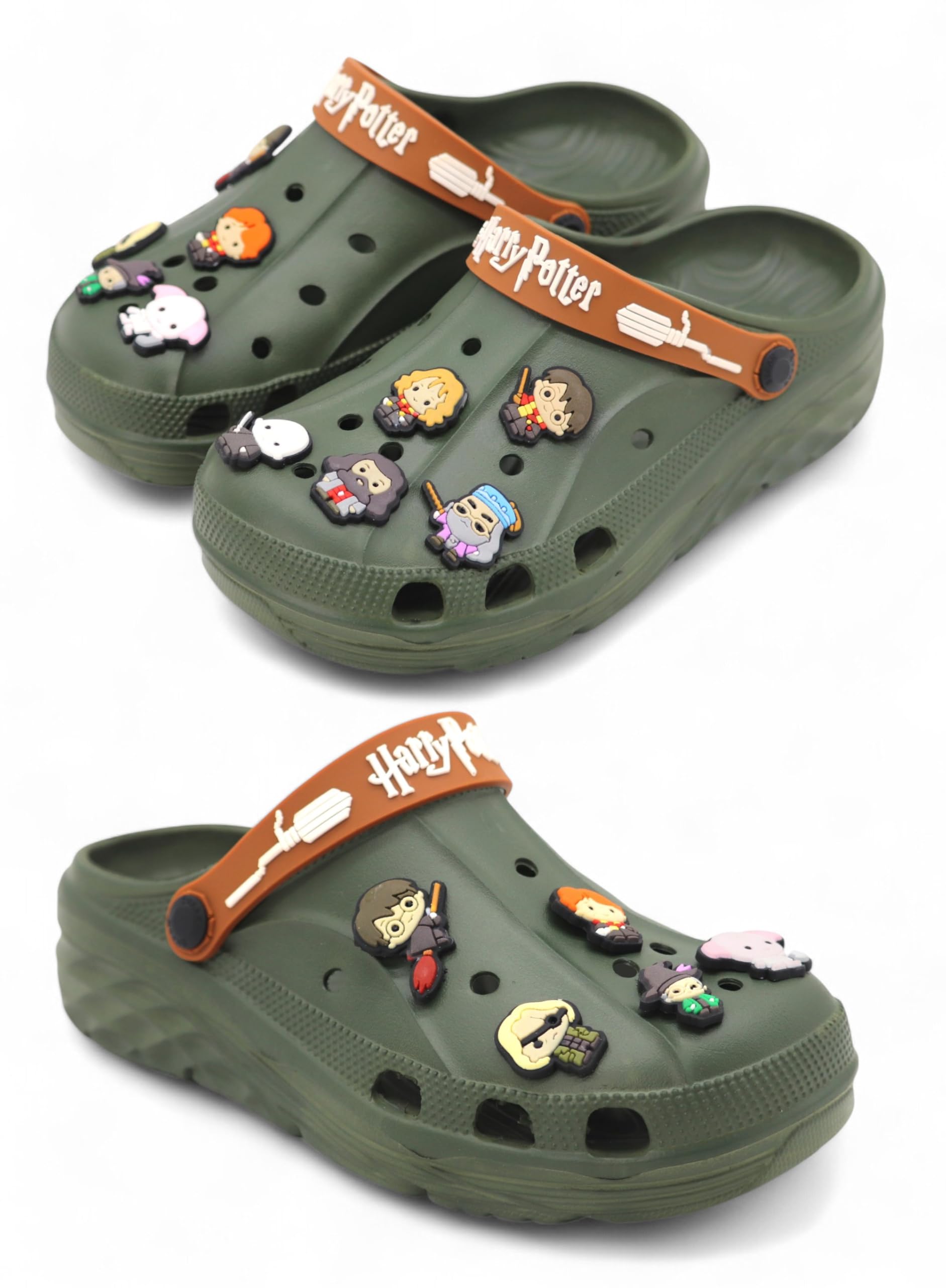 SVAAR x Harry Potter Men's Magical Clogs with Authentic Harry Potter Charms and Adjustable Back Strap