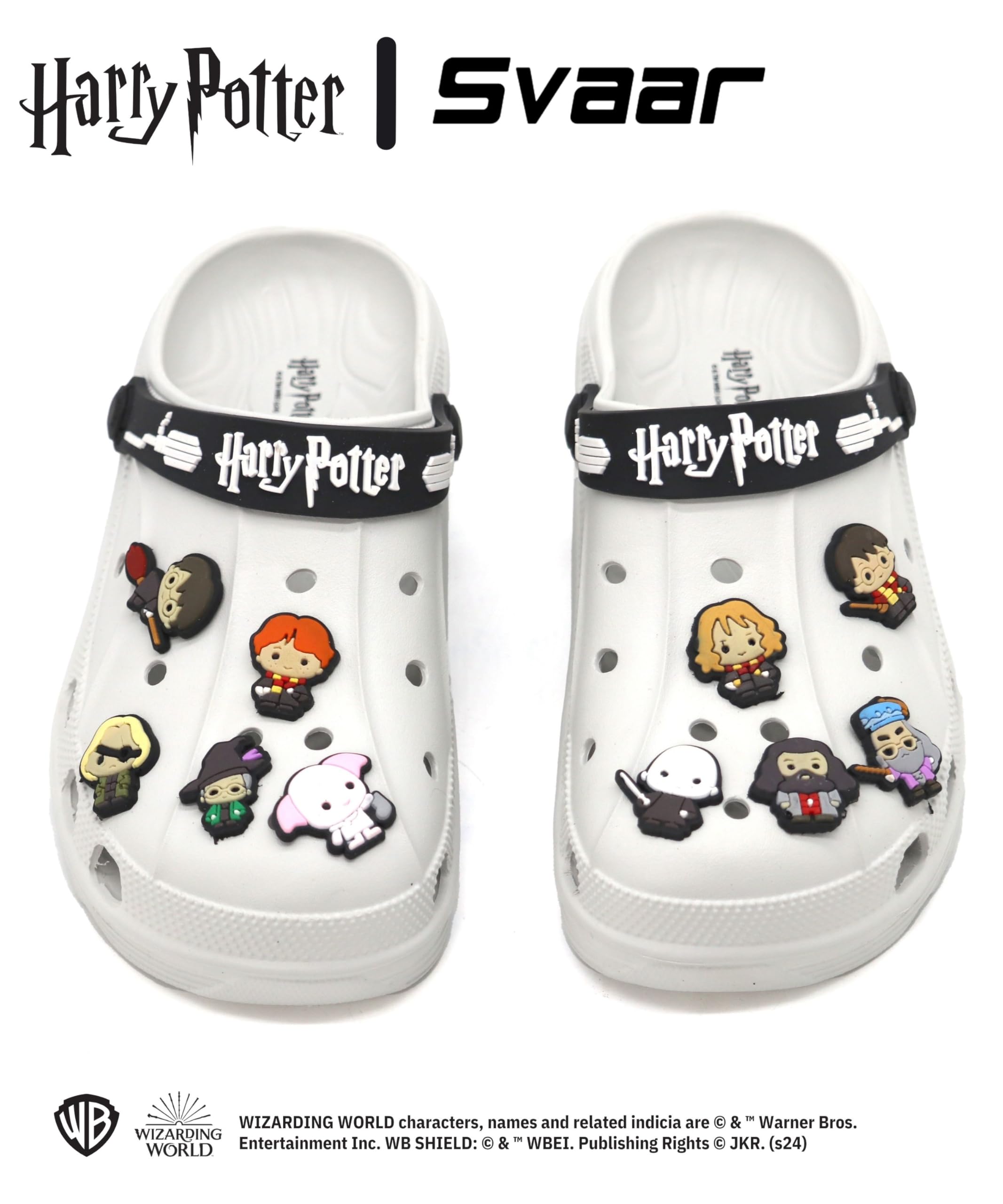 SVAAR x Harry Potter Men's Magical Clogs with Authentic Harry Potter Charms and Adjustable Back Strap