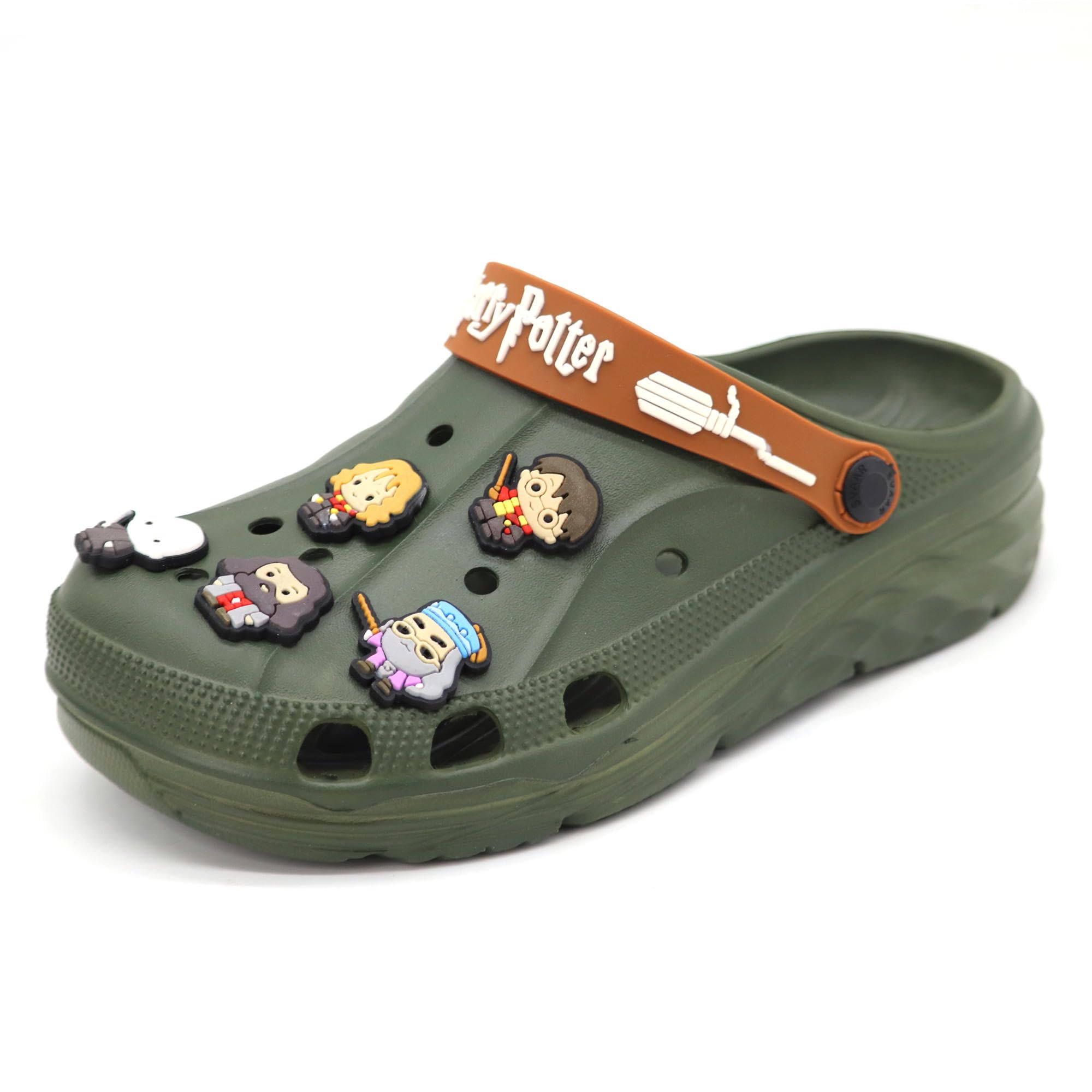 SVAAR x Harry Potter Men's Magical Clogs with Authentic Harry Potter Charms and Adjustable Back Strap