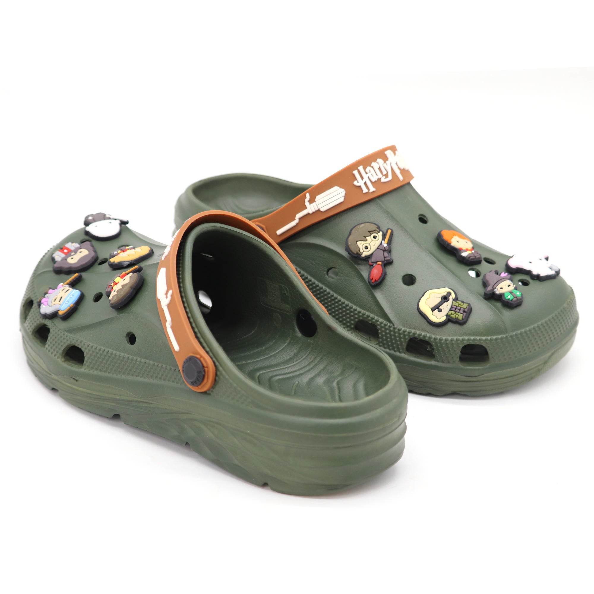 SVAAR x Harry Potter™ Men's Magical Clogs – Includes 10 Authentic Charms & Adjustable Back Strap - Olive