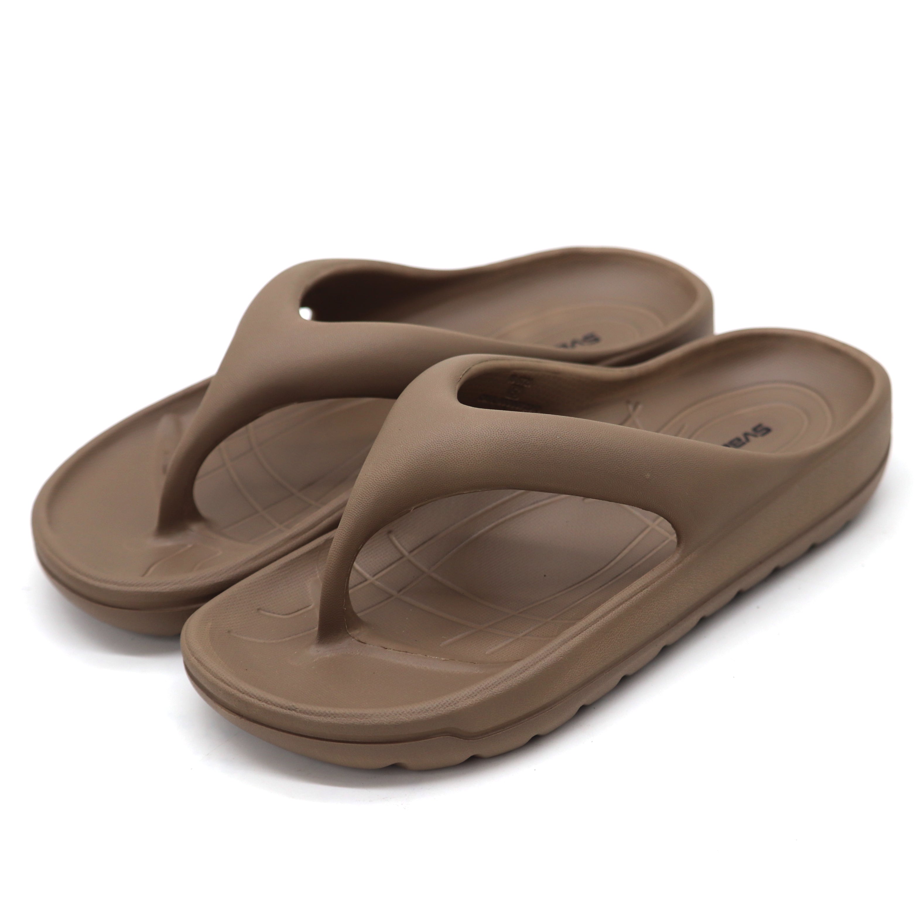 SVAAR Soft EVA Slippers for Men | Stylish Anti-Skid Flip-Flops with Arch Support & Bouncy Sole | Lightweight Indoor Outdoor Comfort-Brown