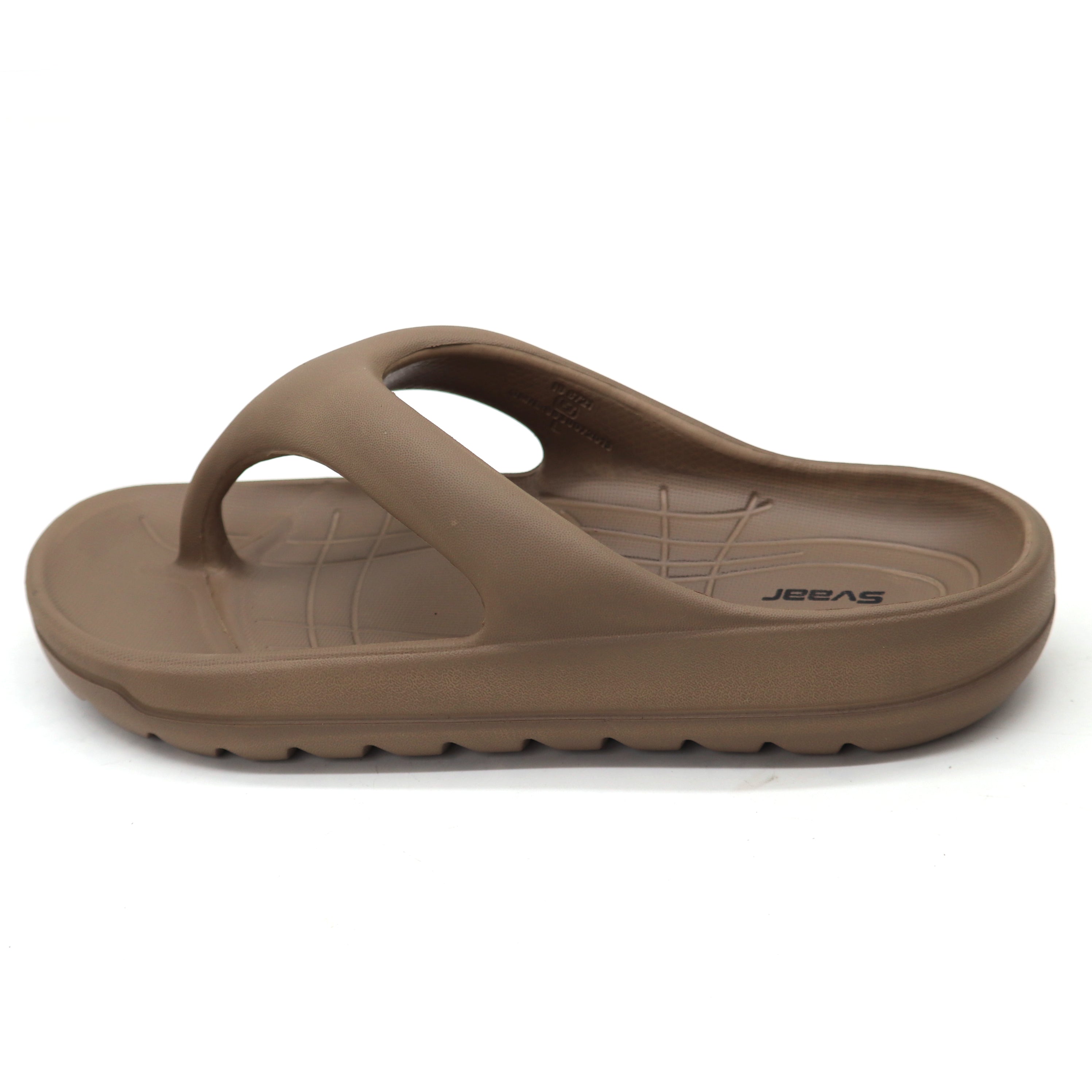 SVAAR Soft EVA Slippers for Men | Stylish Anti-Skid Flip-Flops with Arch Support & Bouncy Sole | Lightweight Indoor Outdoor Comfort-Brown