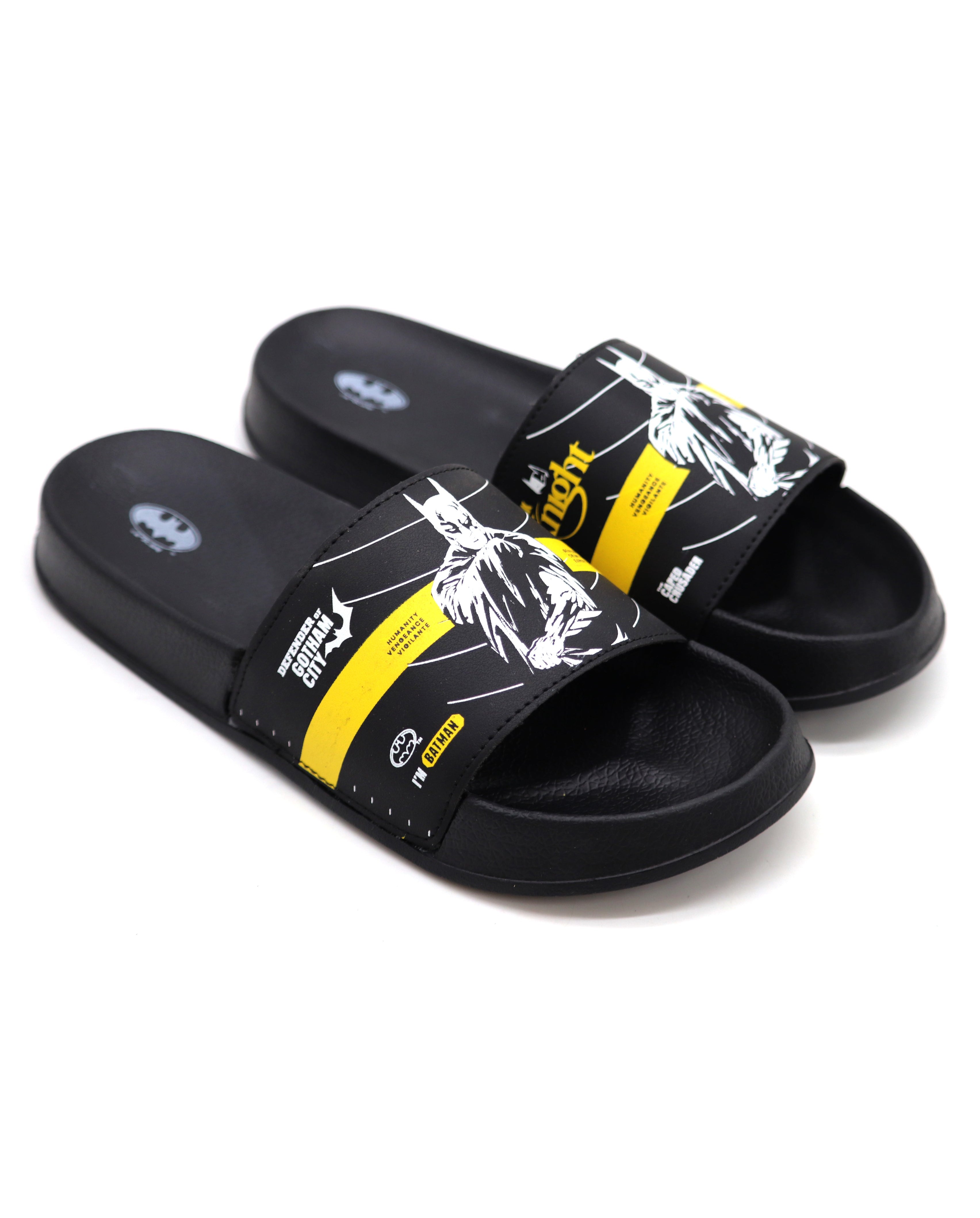 SVAAR Batman Gotham City Men's Sliders – Ultra Soft Cushioned Flip Flops