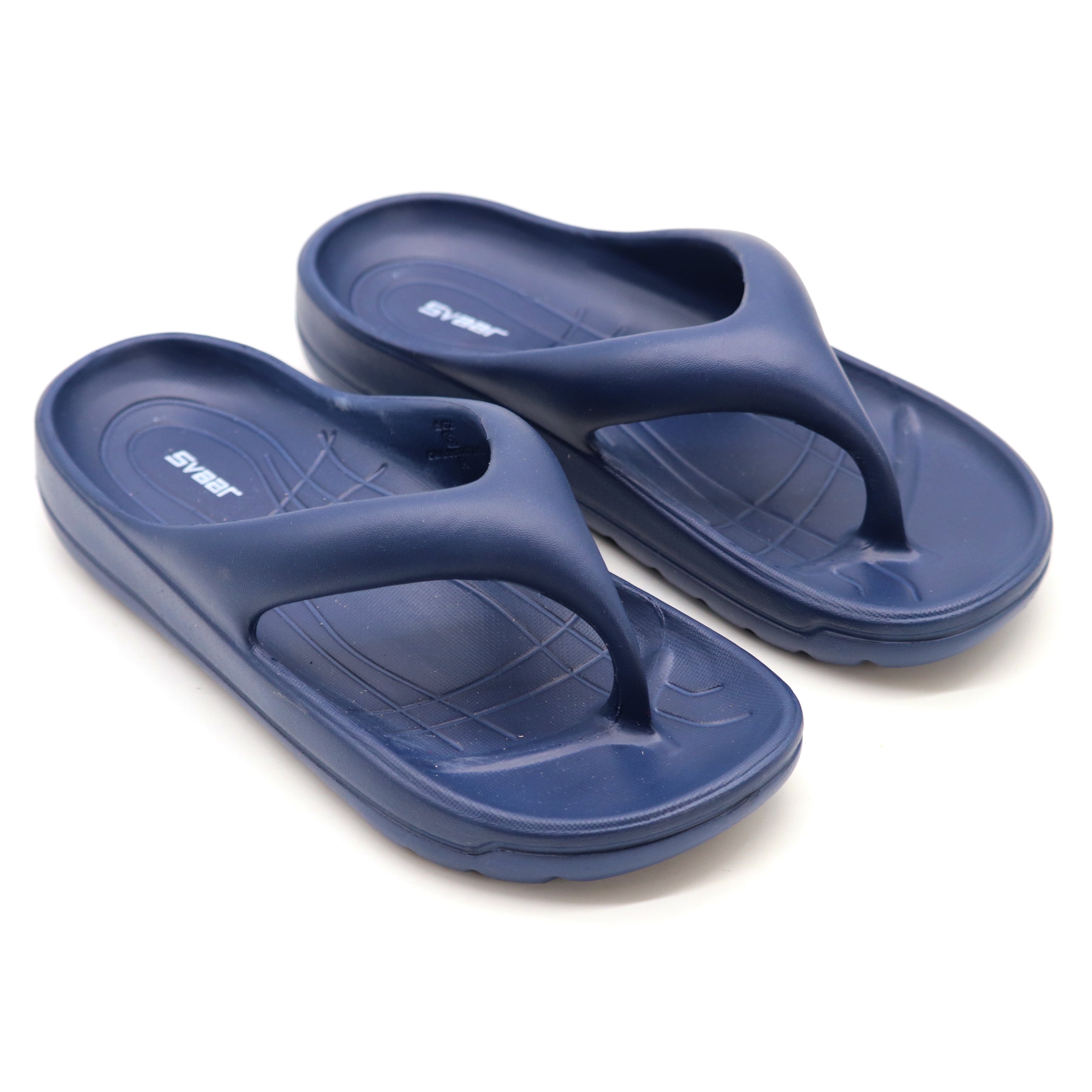 SVAAR Soft EVA Slippers for Men | Stylish Anti-Skid Flip-Flops with Arch Support & Bouncy Sole | Lightweight Indoor Outdoor Comfort-Navy
