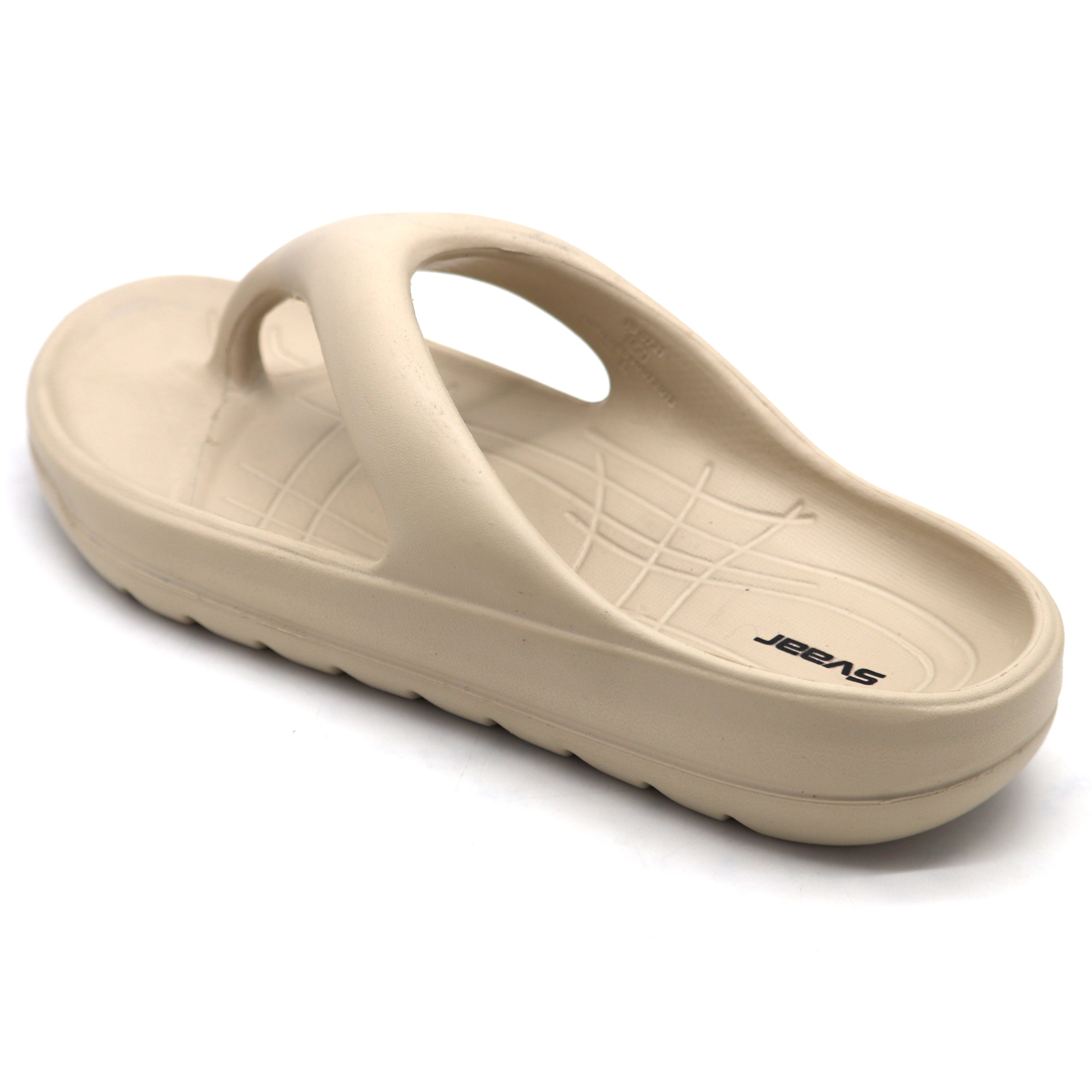SVAAR Soft EVA Slippers for Men | Stylish Anti-Skid Flip-Flops with Arch Support & Bouncy Sole | Lightweight Indoor Outdoor Comfort-Beige