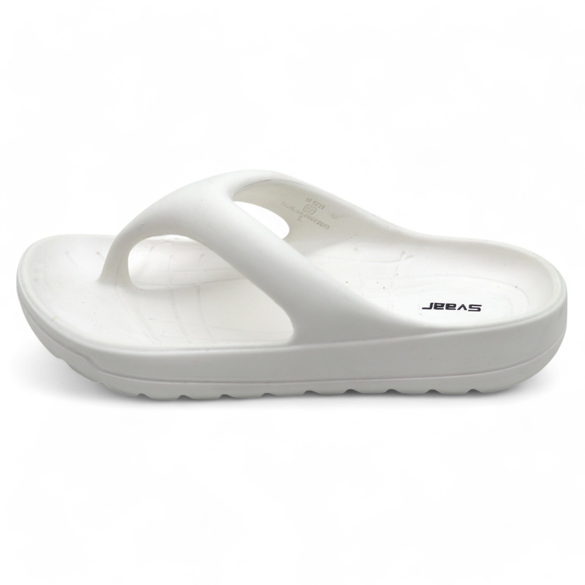 SVAAR Soft EVA Slippers for Men | Stylish Anti-Skid Flip-Flops with Arch Support & Bouncy Sole | Lightweight Indoor Outdoor Comfort-White