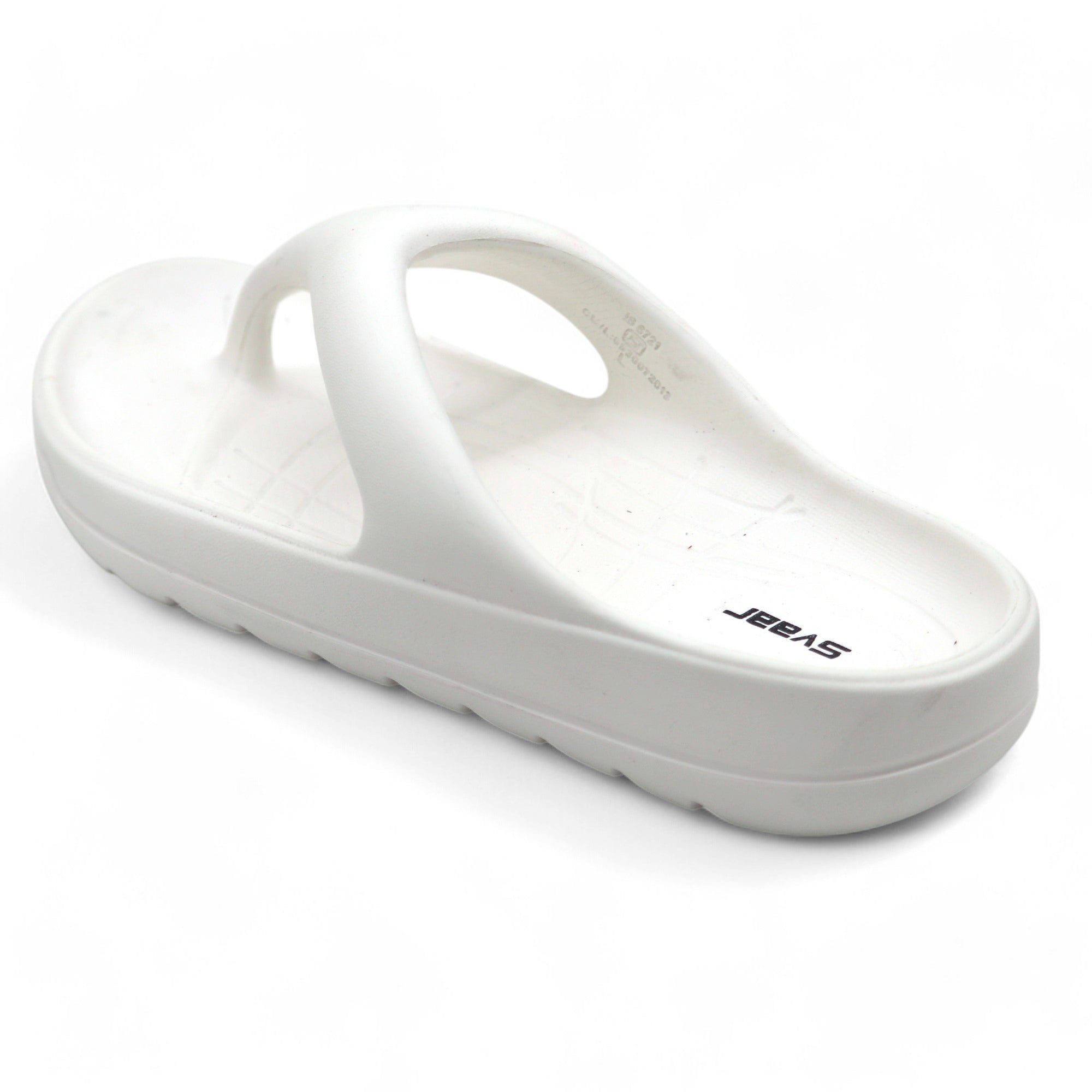 SVAAR Soft EVA Slippers for Men | Stylish Anti-Skid Flip-Flops with Arch Support & Bouncy Sole | Lightweight Indoor Outdoor Comfort-White
