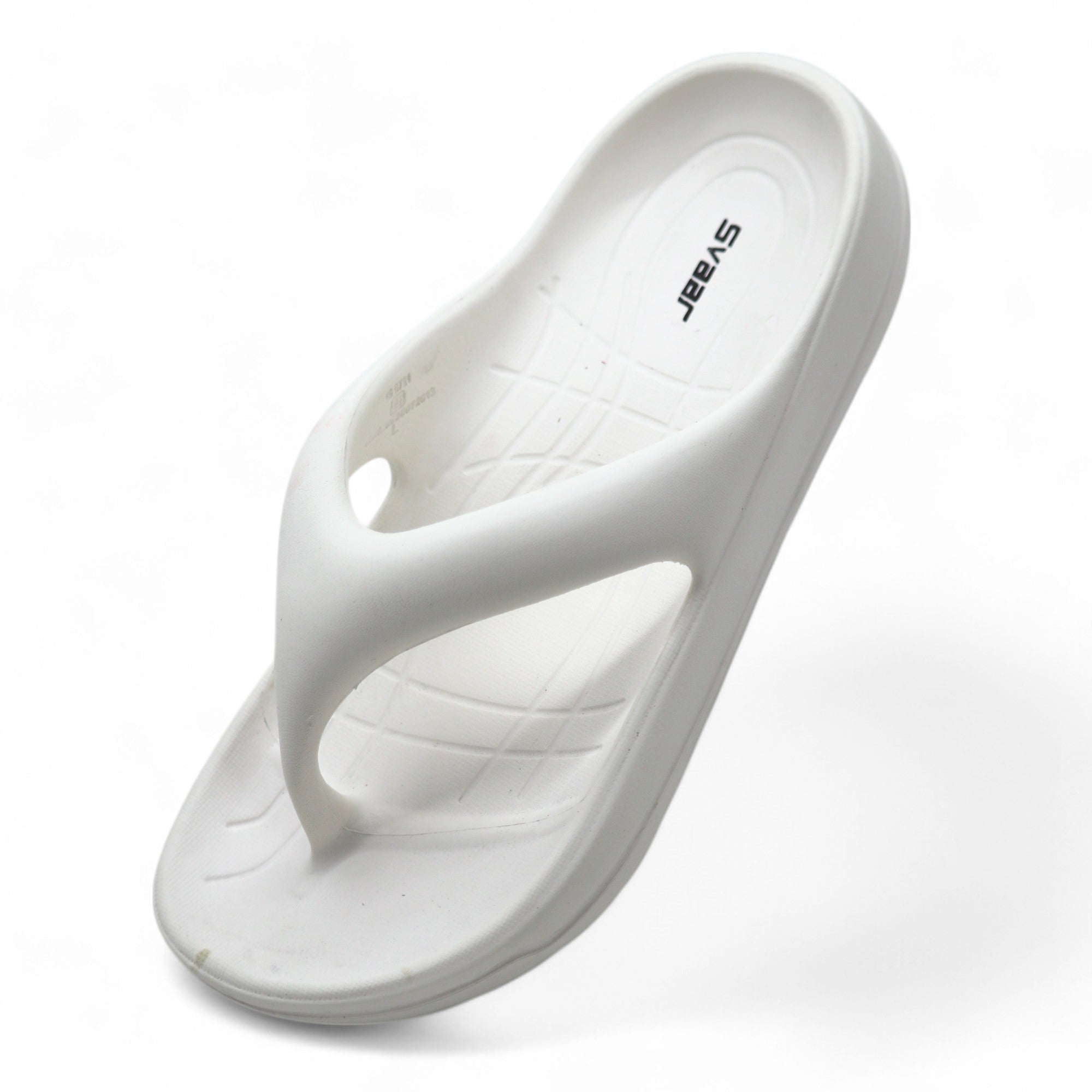 SVAAR Soft EVA Slippers for Men | Stylish Anti-Skid Flip-Flops with Arch Support & Bouncy Sole | Lightweight Indoor Outdoor Comfort-White