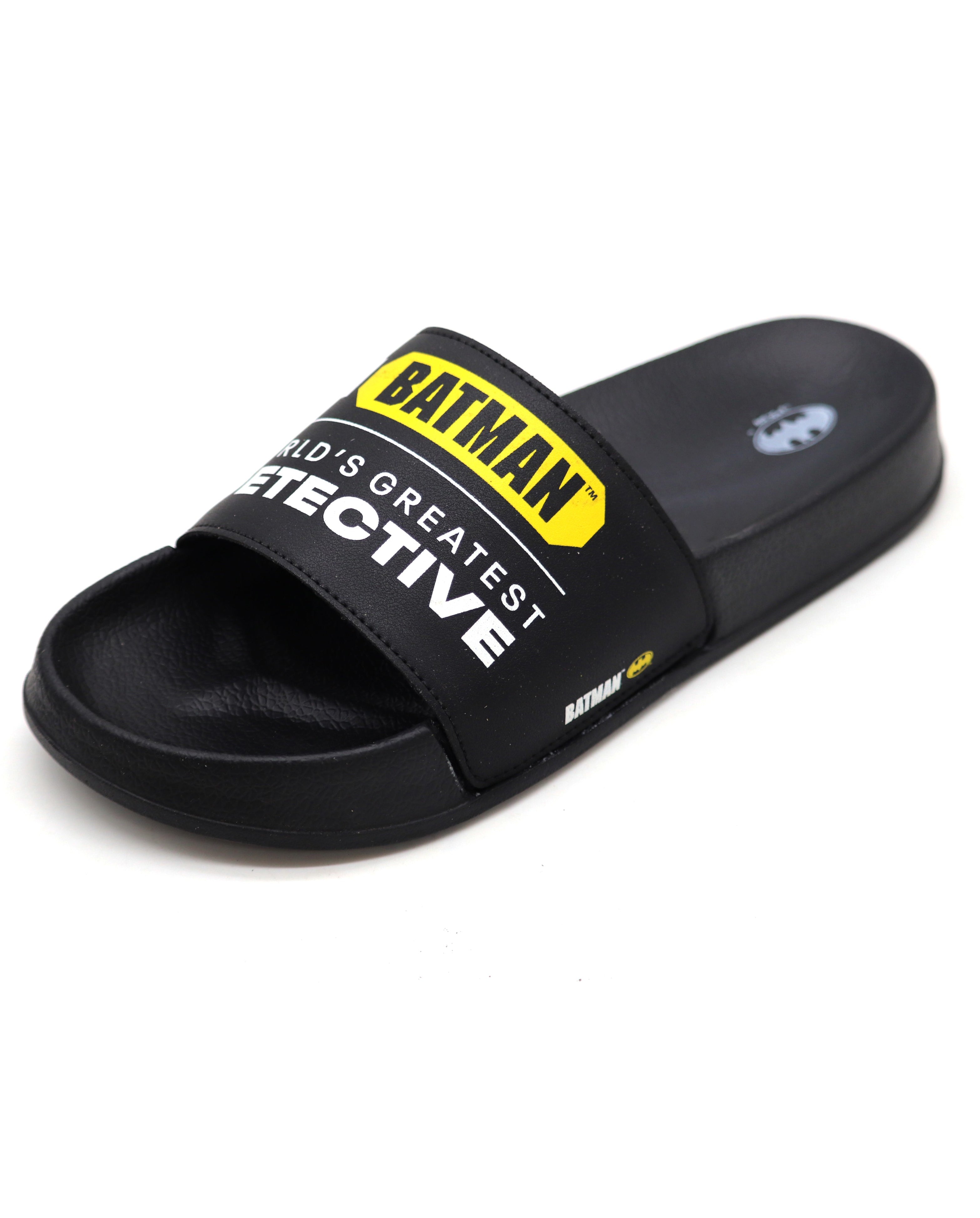 SVAAR Batman Detective Men's Black Sliders – Ultra Soft Cushion Flip Flops