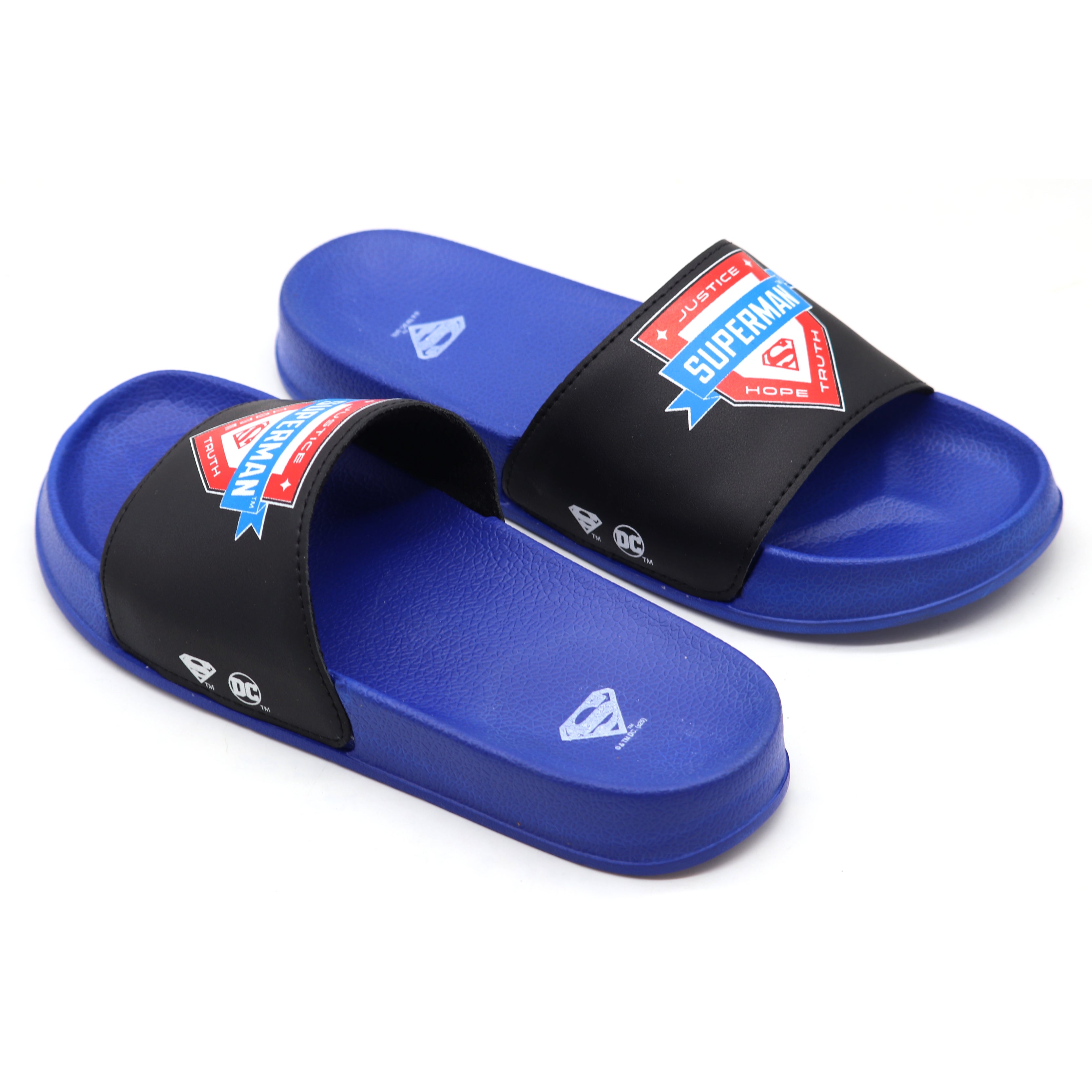 SVAAR x Superman Men's Slides – Soft Cushion, Anti-Slip, Lightweight - Blue