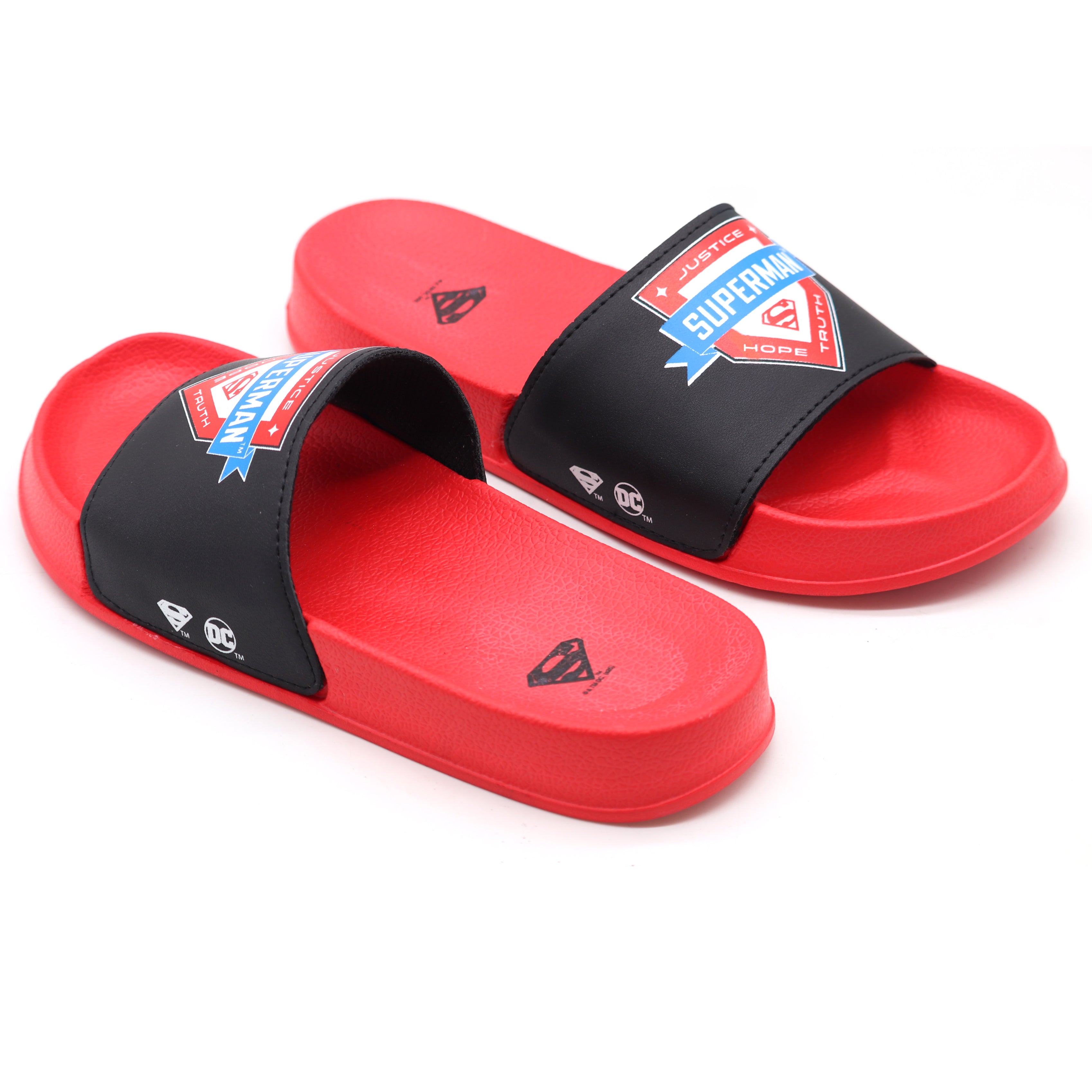 SVAAR x Superman Men's Slides – Soft Cushion, Anti-Slip, Lightweight - Red