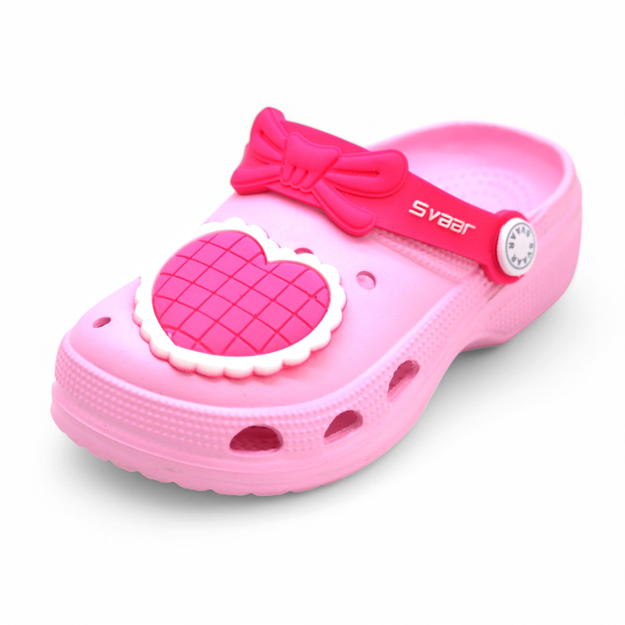 SVAAR Cute Heart Clogs for Girls and Boys-Pink
