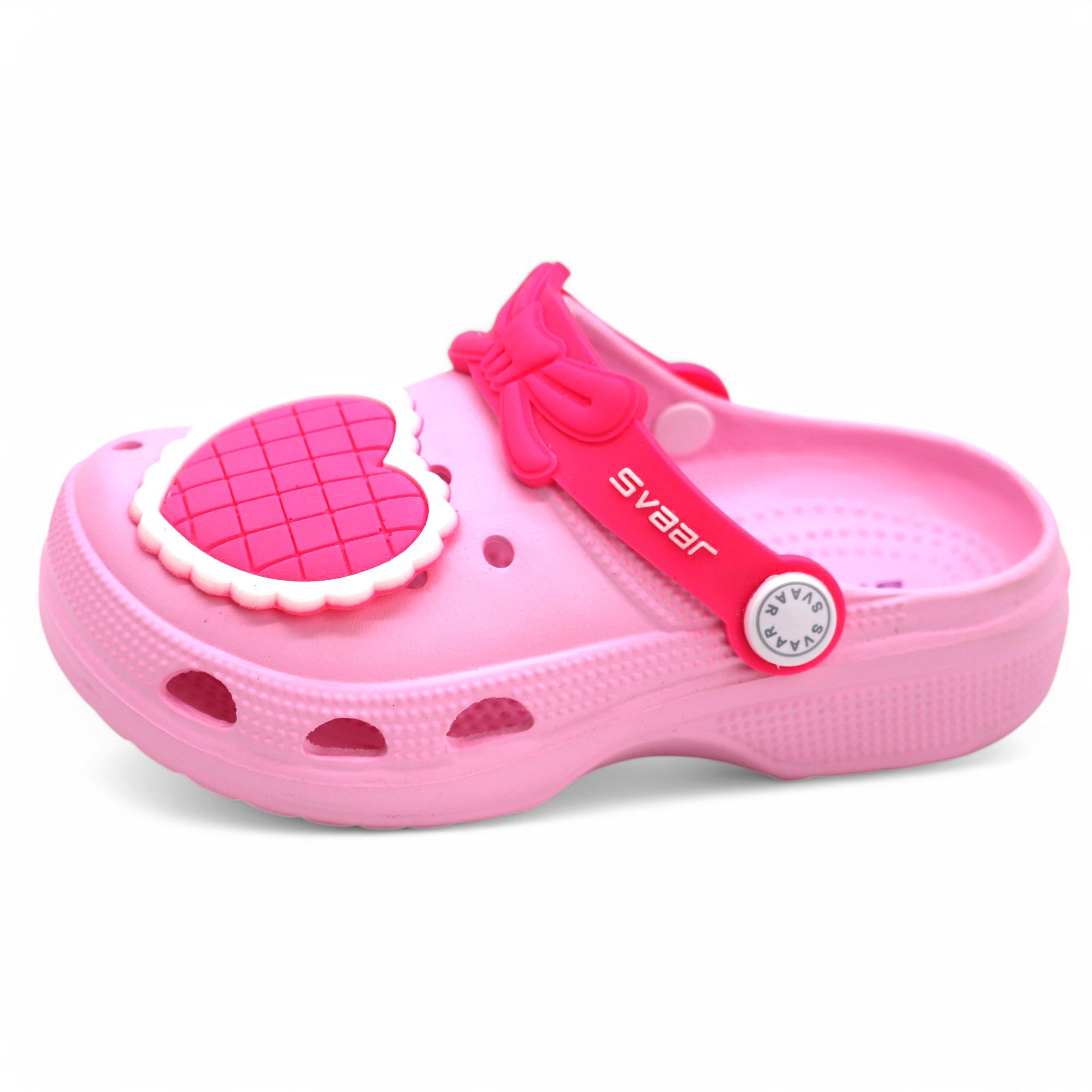SVAAR Cute Heart Clogs for Girls and Boys-Pink