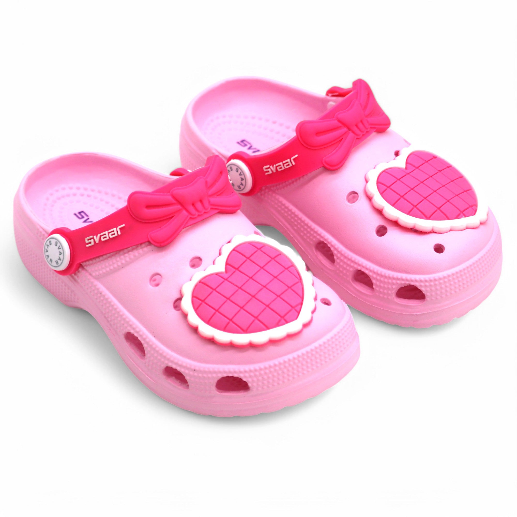 SVAAR Cute Heart Clogs for Girls and Boys-Pink