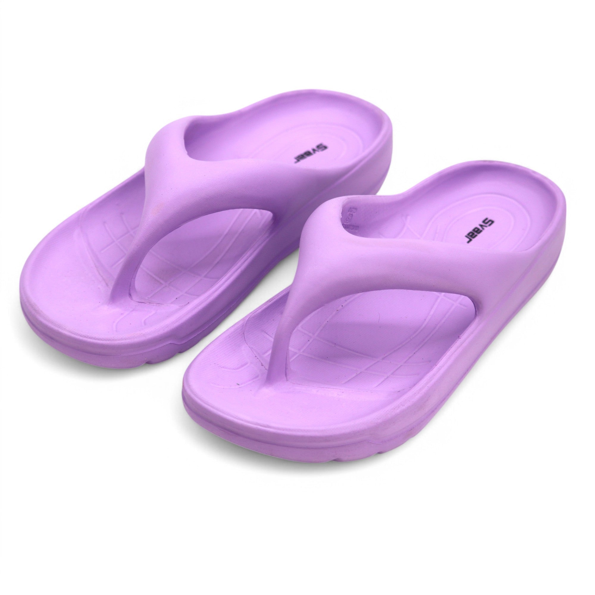 SVAAR Soft EVA Slippers for Men | Stylish Anti-Skid Flip-Flops with Arch Support & Bouncy Sole | Lightweight Indoor Outdoor Comfort-Purple