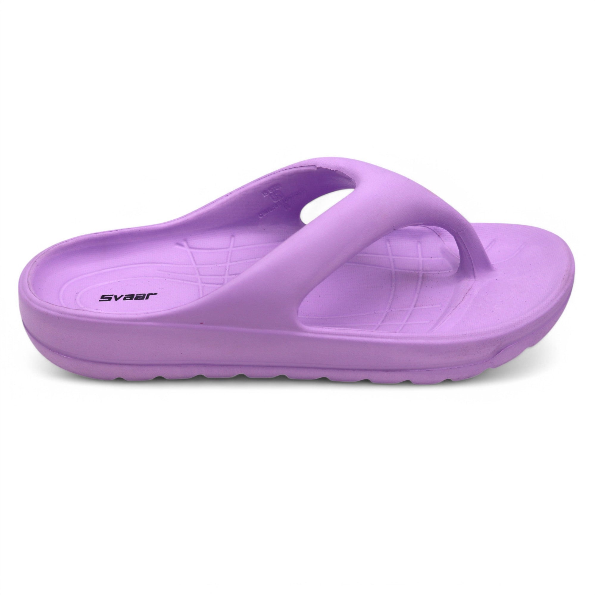 SVAAR Soft EVA Slippers for Men | Stylish Anti-Skid Flip-Flops with Arch Support & Bouncy Sole | Lightweight Indoor Outdoor Comfort-Purple