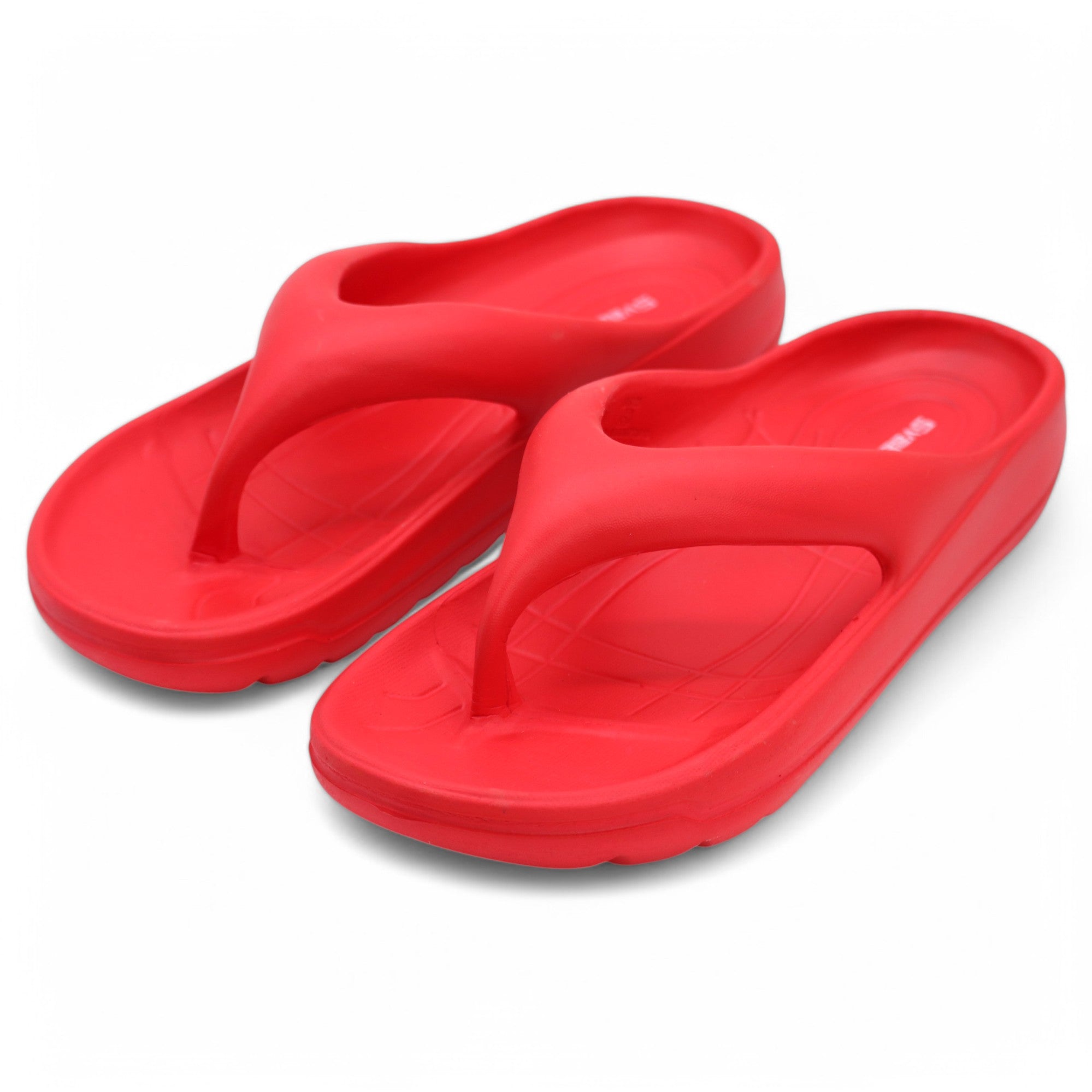 SVAAR Soft EVA Slippers for Men | Stylish Anti-Skid Flip-Flops with Arch Support & Bouncy Sole | Lightweight Indoor Outdoor Comfort-Red