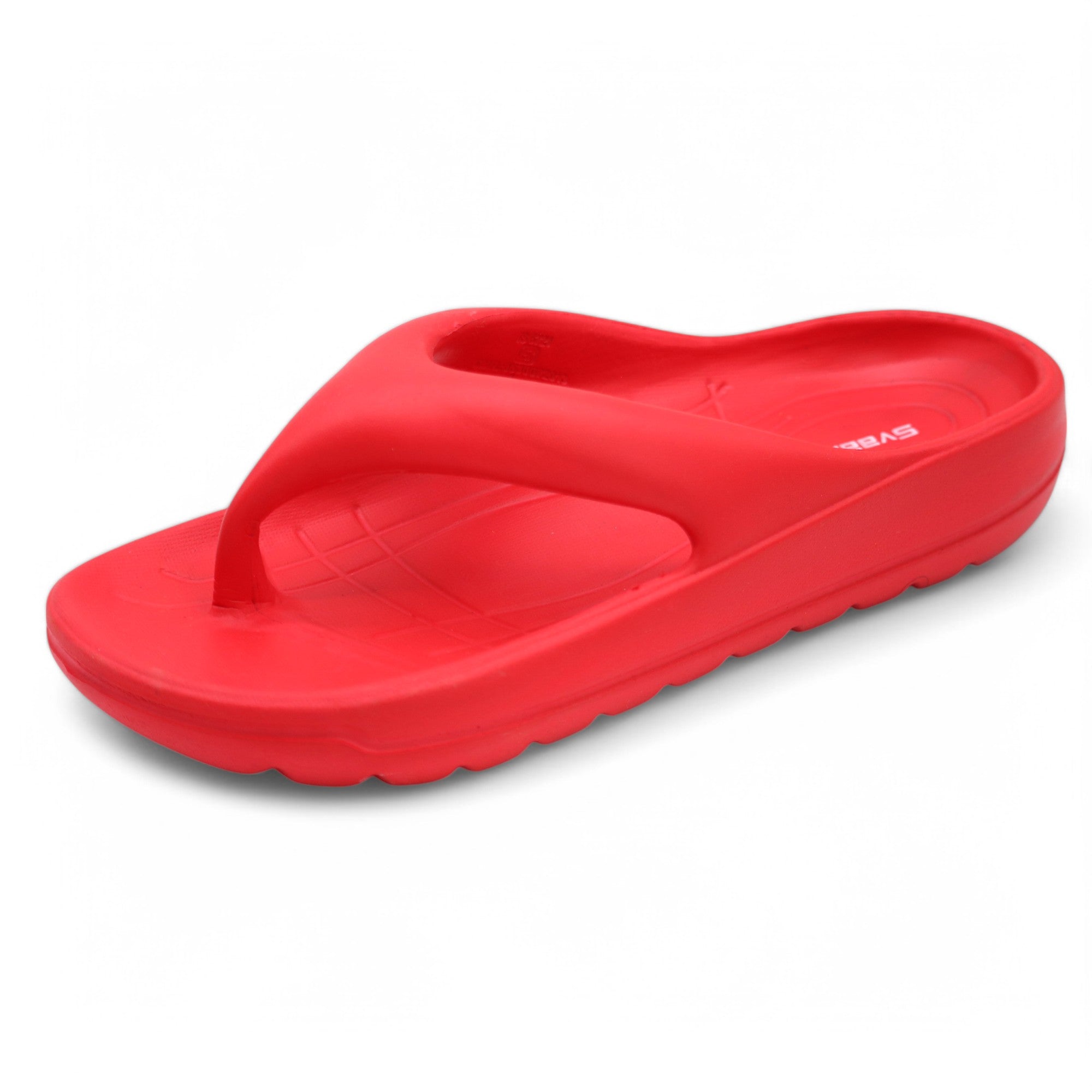 SVAAR Soft EVA Slippers for Men | Stylish Anti-Skid Flip-Flops with Arch Support & Bouncy Sole | Lightweight Indoor Outdoor Comfort-Red