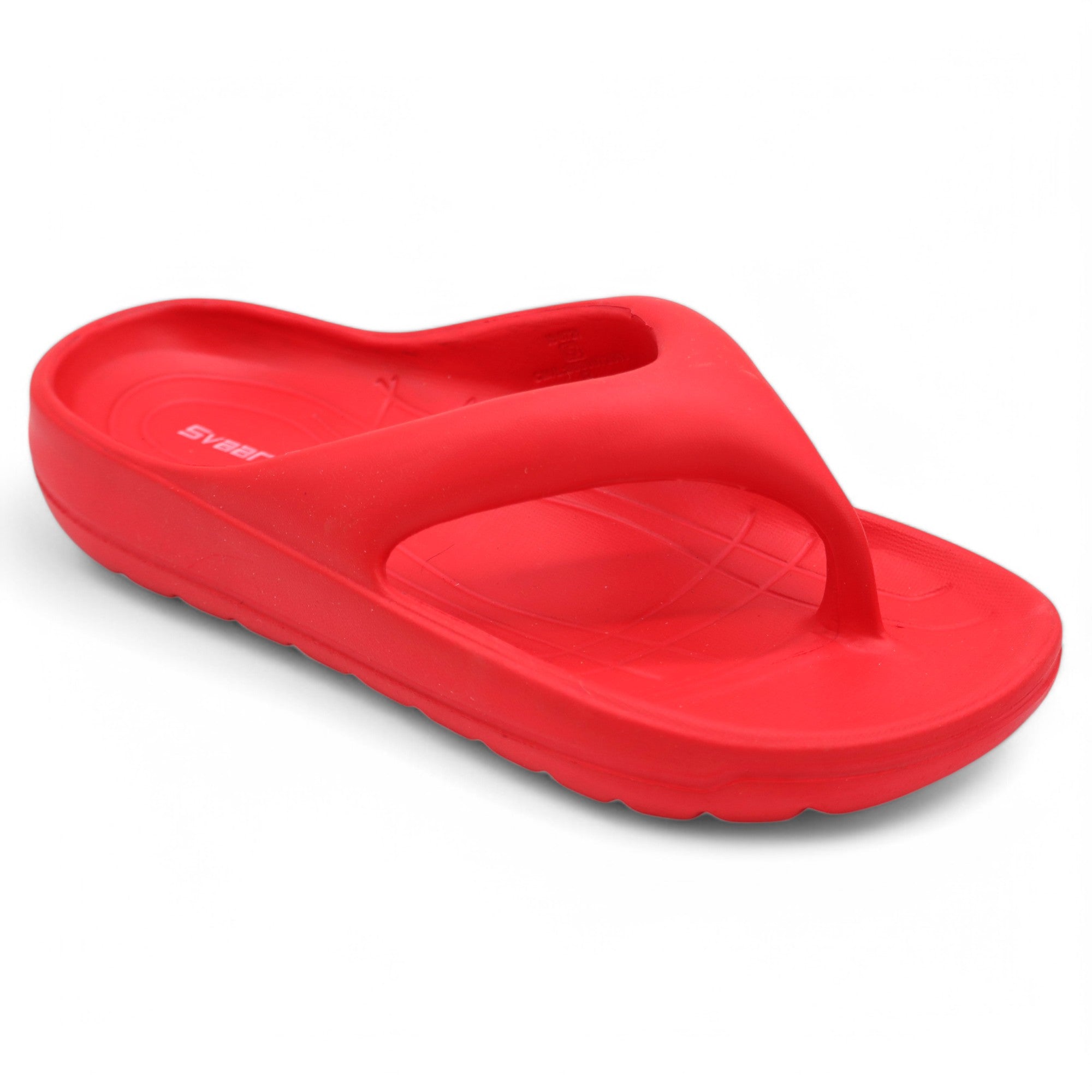 SVAAR Soft EVA Slippers for Men | Stylish Anti-Skid Flip-Flops with Arch Support & Bouncy Sole | Lightweight Indoor Outdoor Comfort-Red
