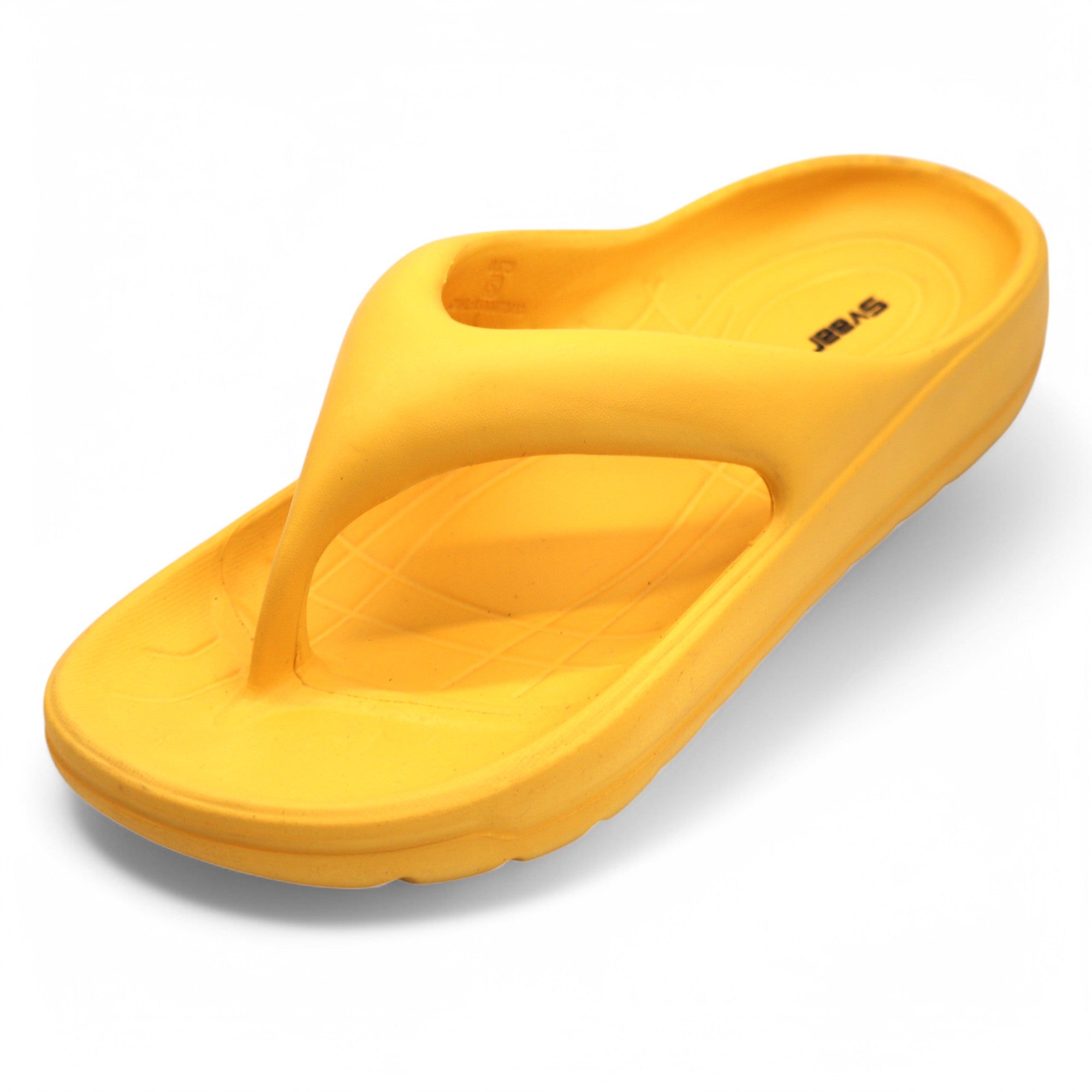 SVAAR Soft EVA Slippers for Men | Stylish Anti-Skid Flip-Flops with Arch Support & Bouncy Sole | Lightweight Indoor Outdoor Comfort-Yellow