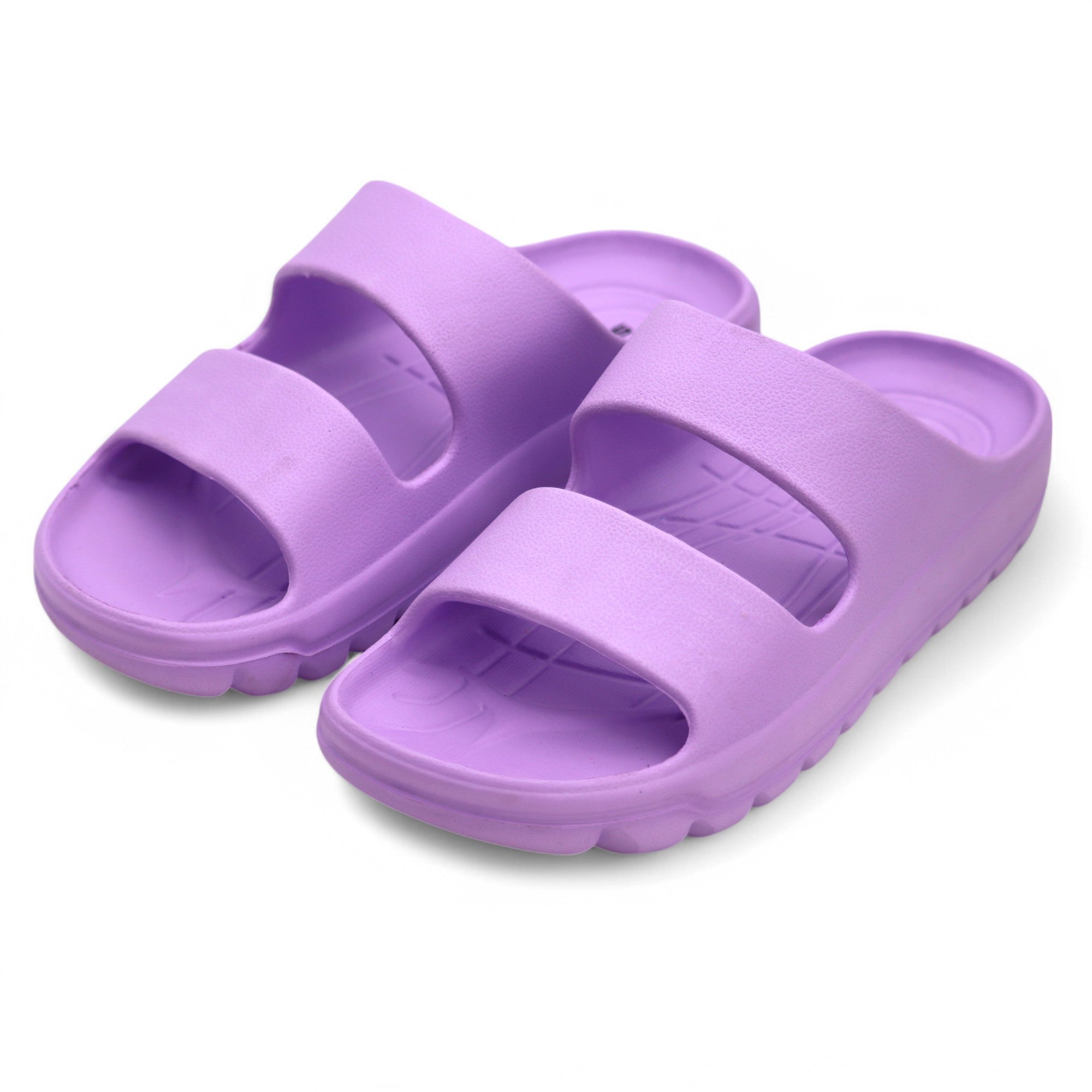 SVAAR Soft EVA Double Strap Slippers for Men | Stylish Anti-Skid Slides with Arch Support & Bouncy Sole | Lightweight Indoor Outdoor Comfort-Purple