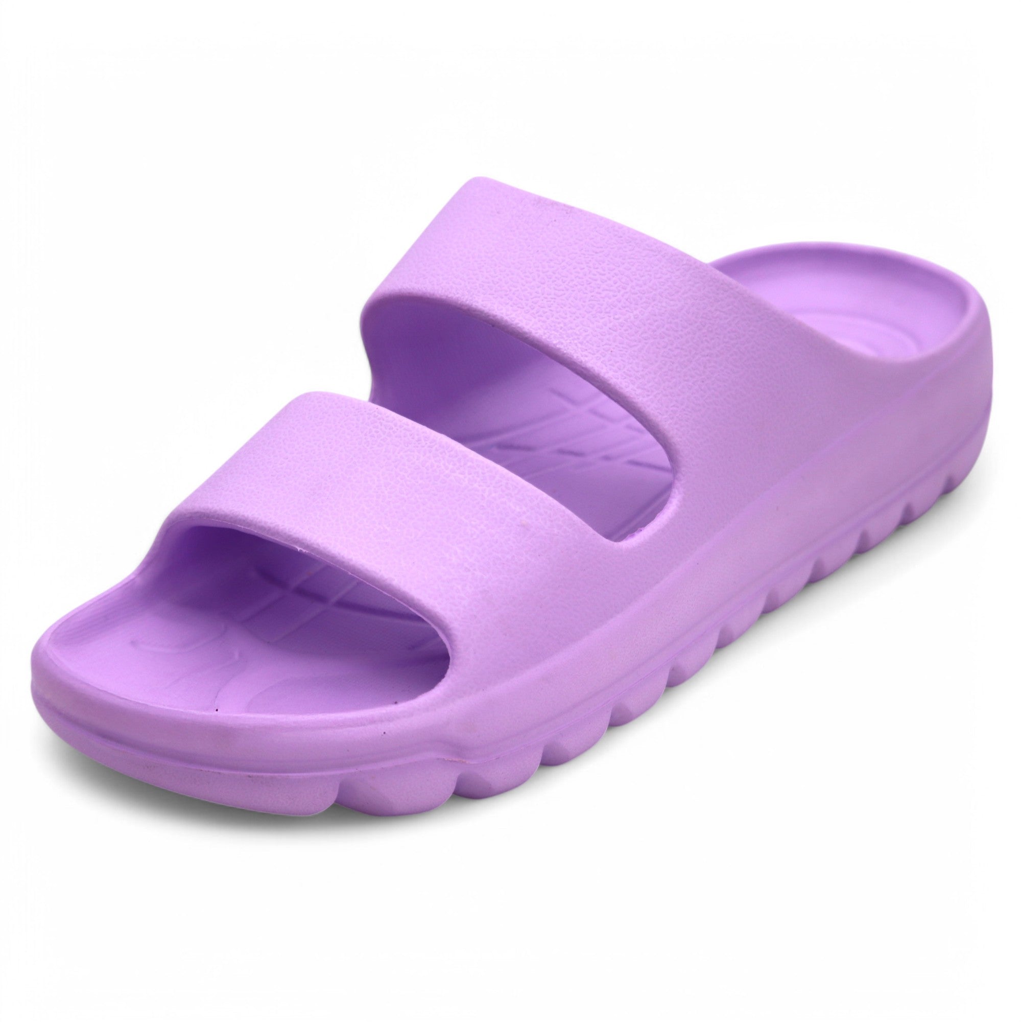 SVAAR Soft EVA Double Strap Slippers for Men | Stylish Anti-Skid Slides with Arch Support & Bouncy Sole | Lightweight Indoor Outdoor Comfort-Purple