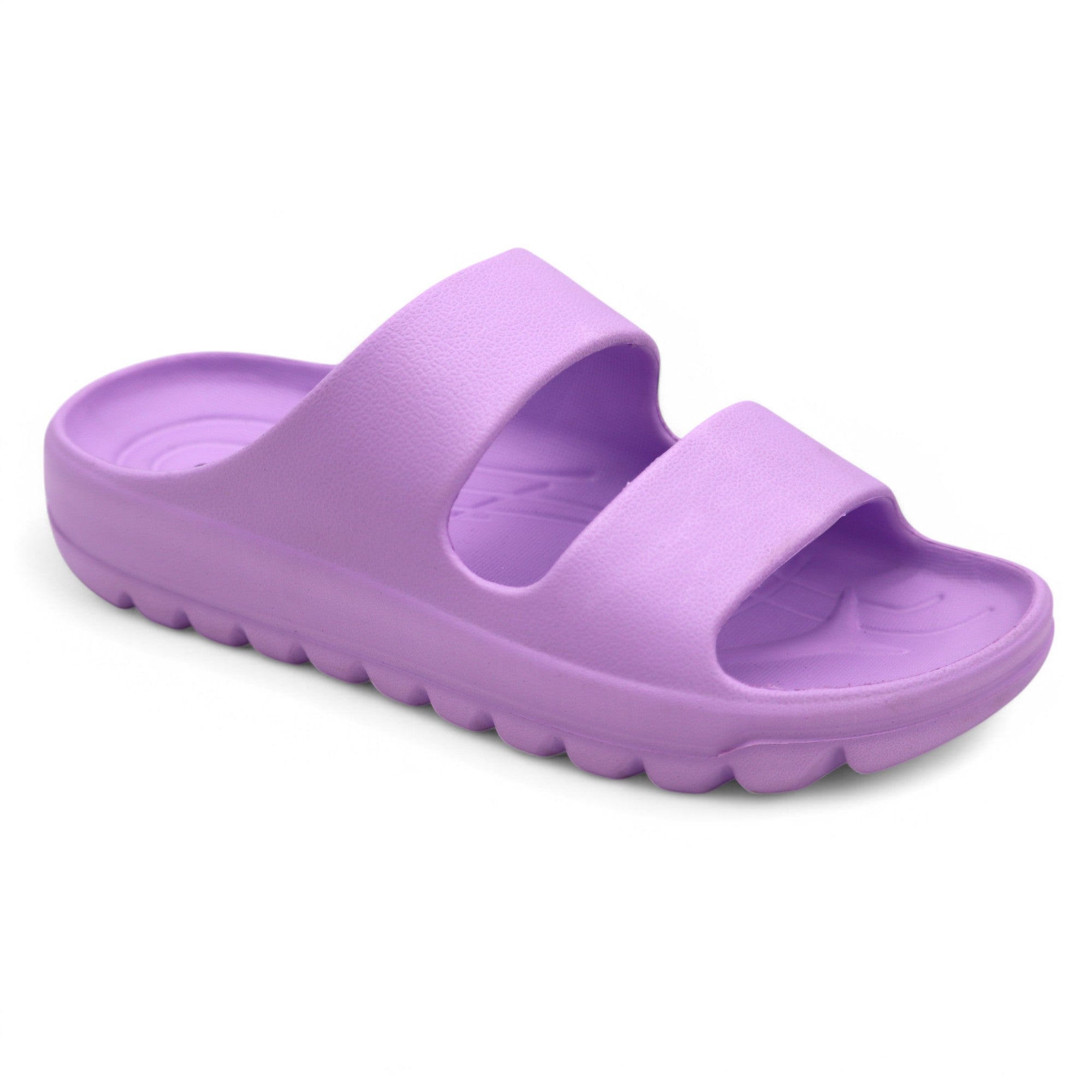 SVAAR Soft EVA Double Strap Slippers for Men | Stylish Anti-Skid Slides with Arch Support & Bouncy Sole | Lightweight Indoor Outdoor Comfort-Purple