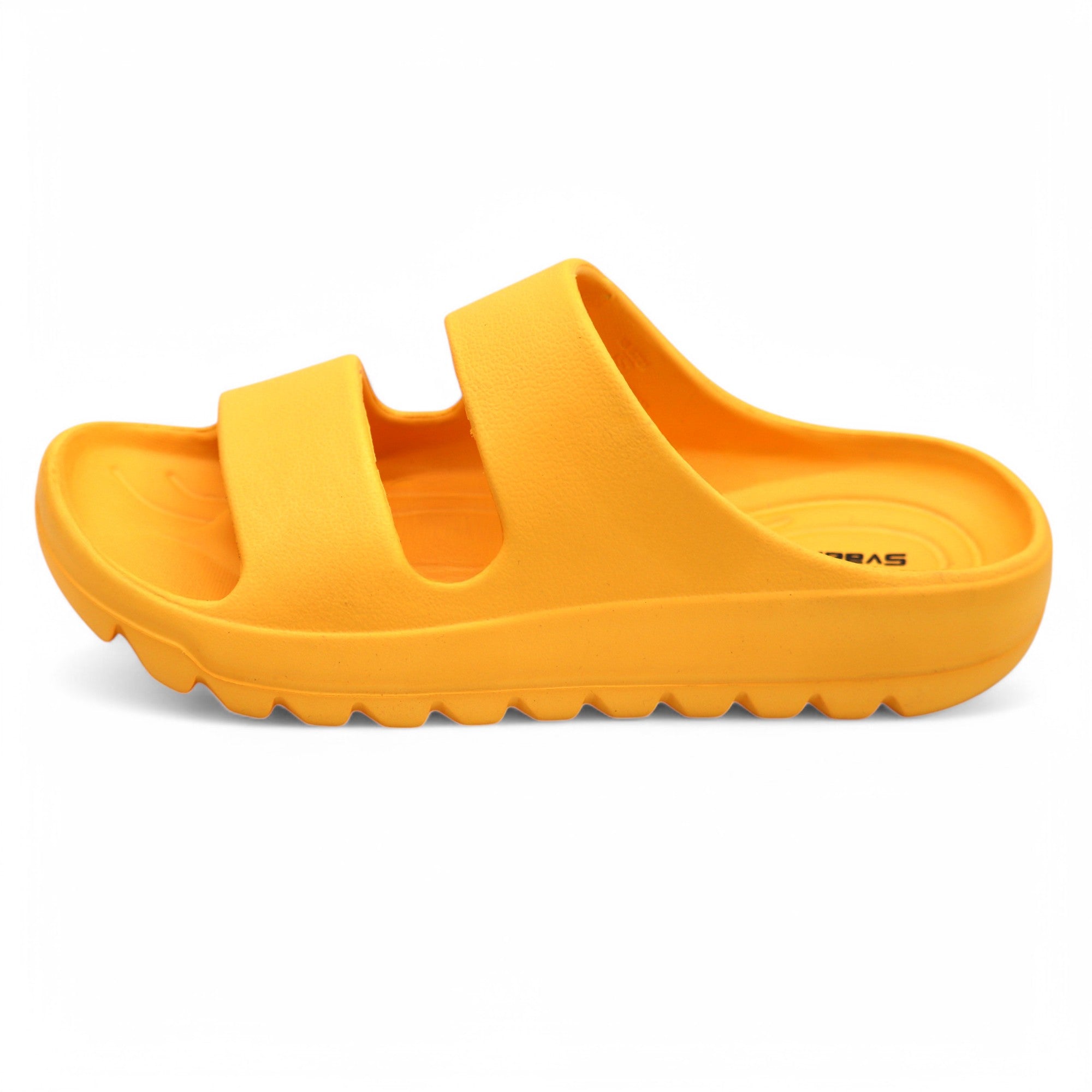 SVAAR Soft EVA Double Strap Slippers for Men | Stylish Anti-Skid Slides with Arch Support & Bouncy Sole | Lightweight Indoor Outdoor Comfort-Yellow