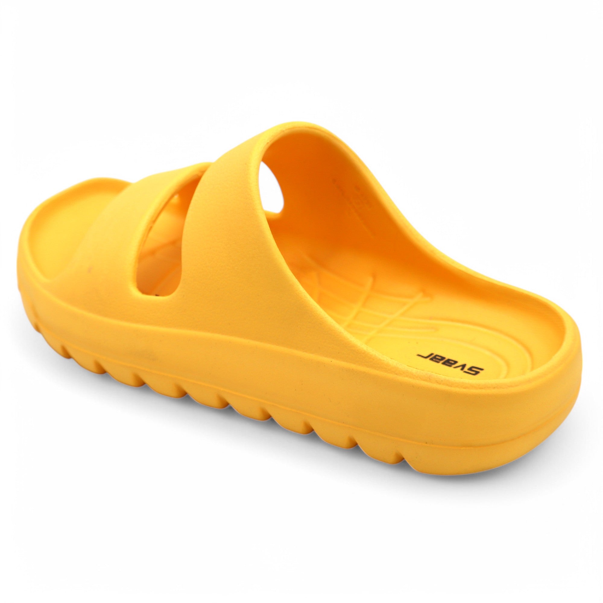 SVAAR Soft EVA Double Strap Slippers for Men | Stylish Anti-Skid Slides with Arch Support & Bouncy Sole | Lightweight Indoor Outdoor Comfort-Yellow