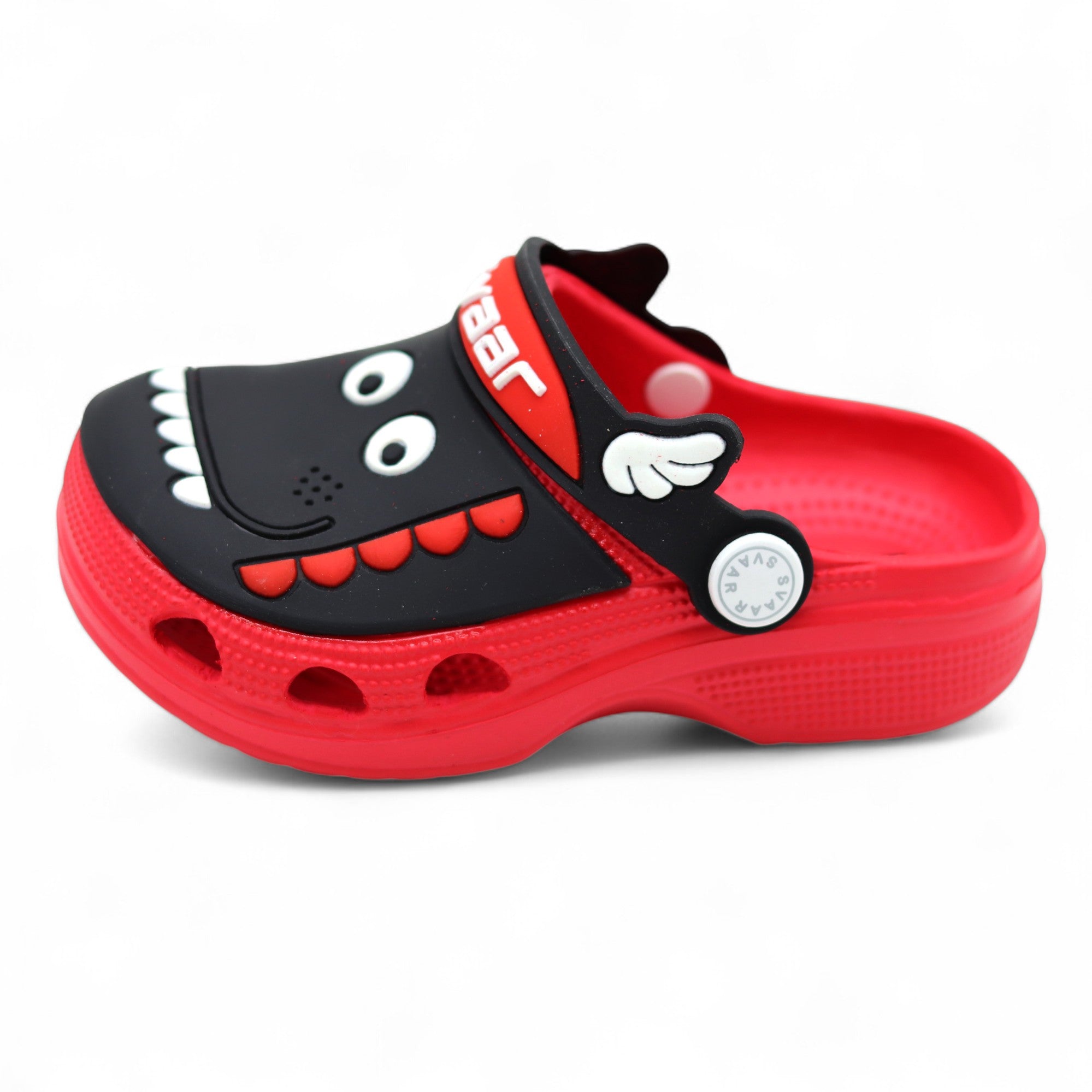 SVAAR Kids Cartoon Dinosaur Clogs –red