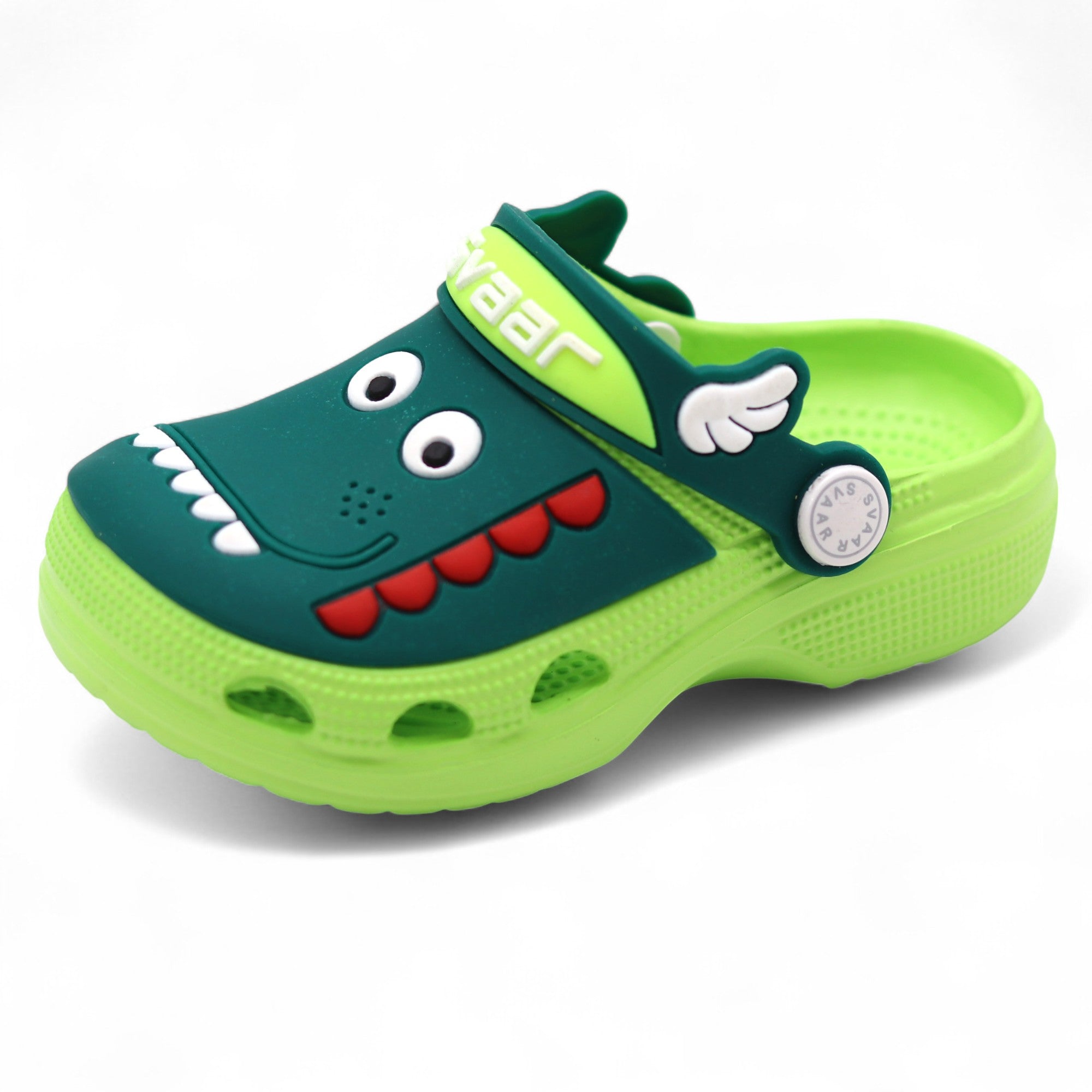 SVAAR Kids Cartoon Dinosaur Clogs –Green