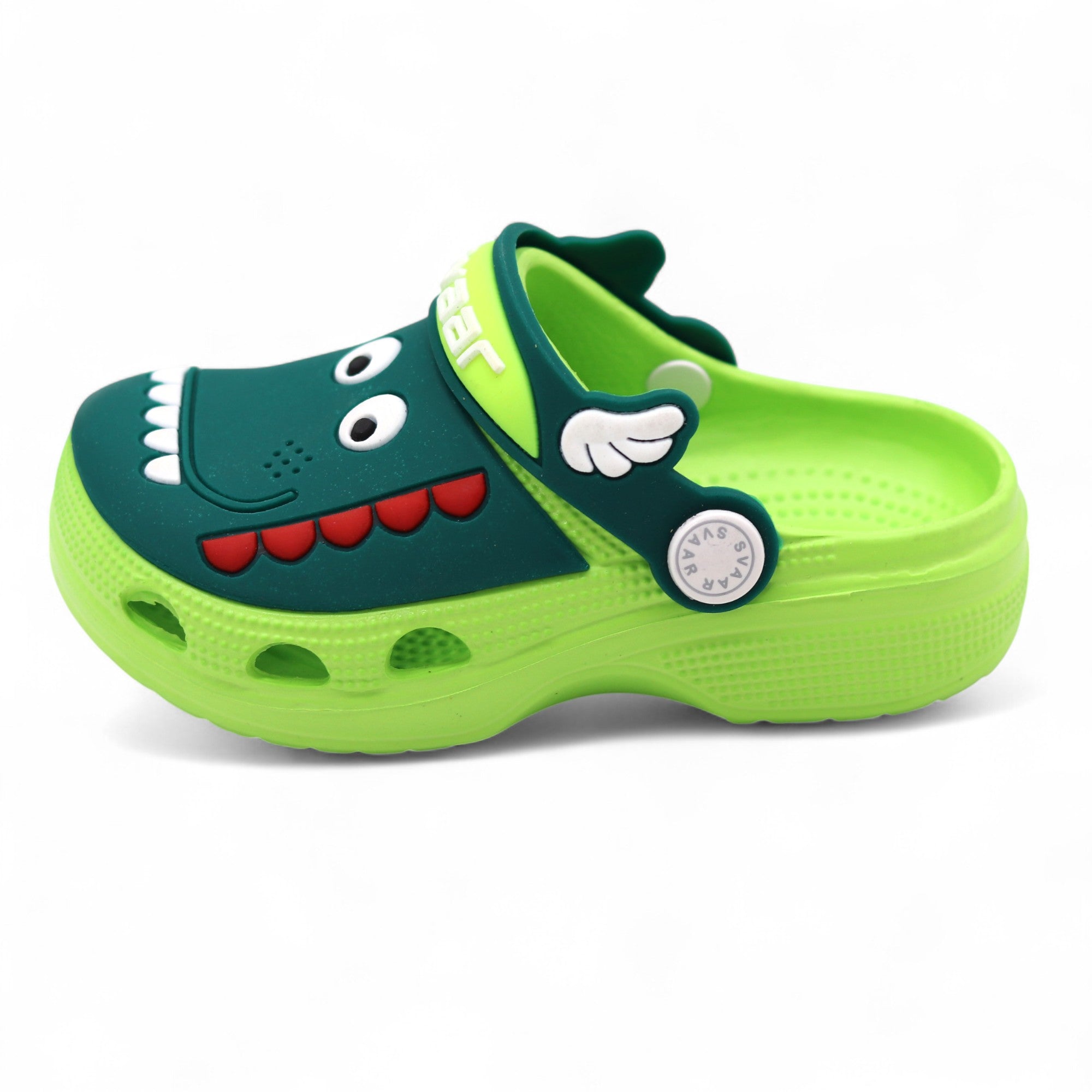 SVAAR Kids Cartoon Dinosaur Clogs –Green