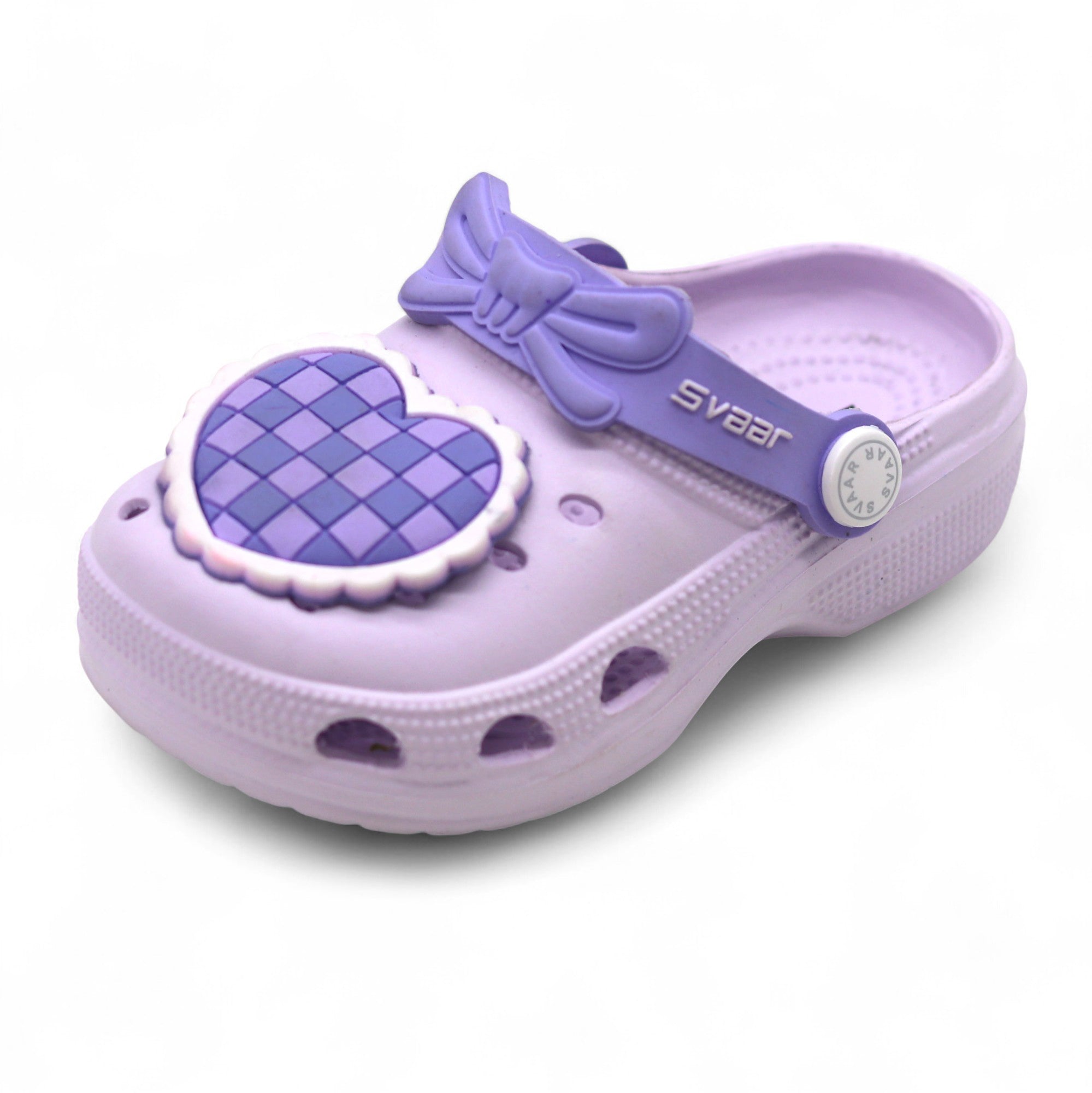 SVAAR Cute Heart Clogs for Girls and Boys-Purple