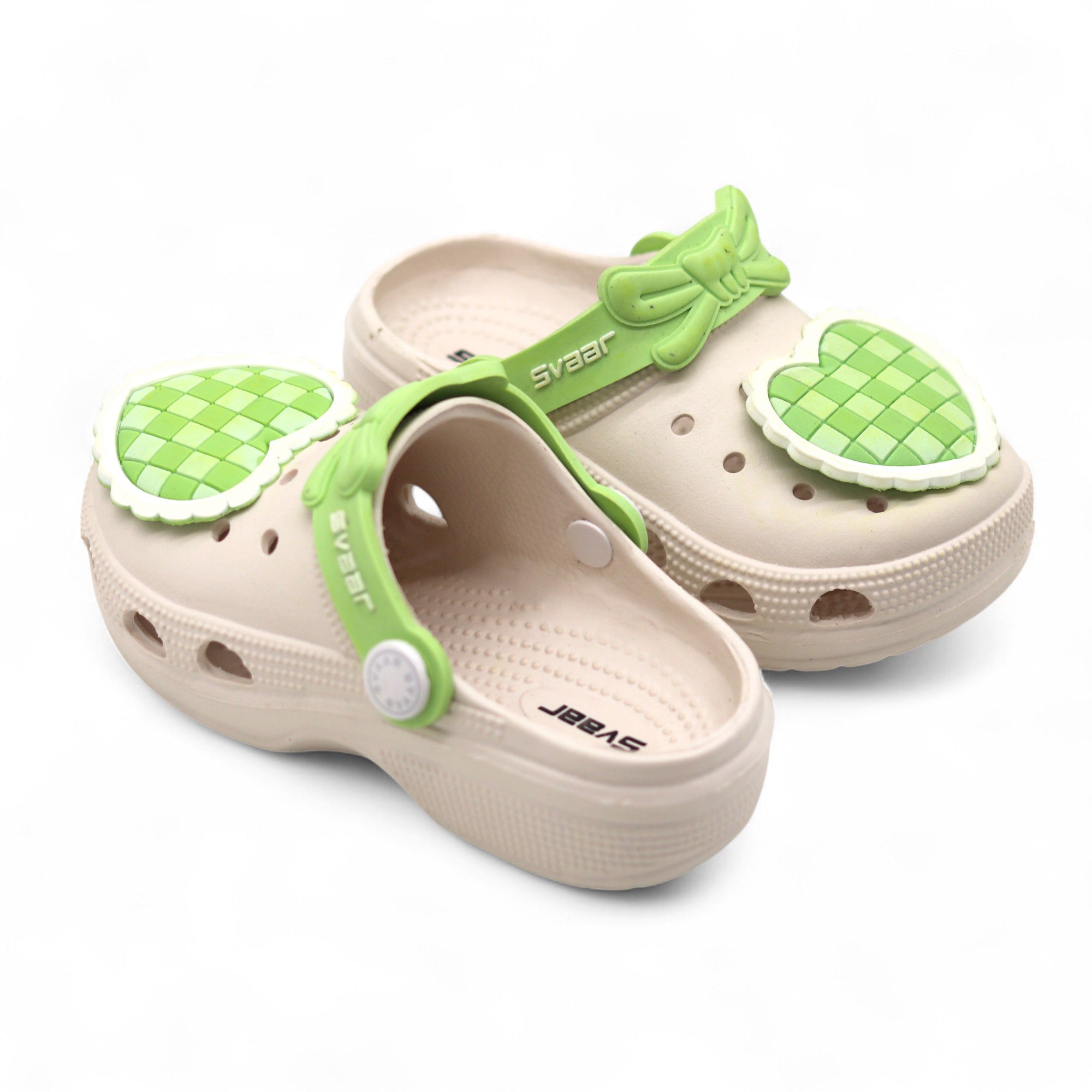 SVAAR Cute Heart Clogs for Girls and Boys-Green
