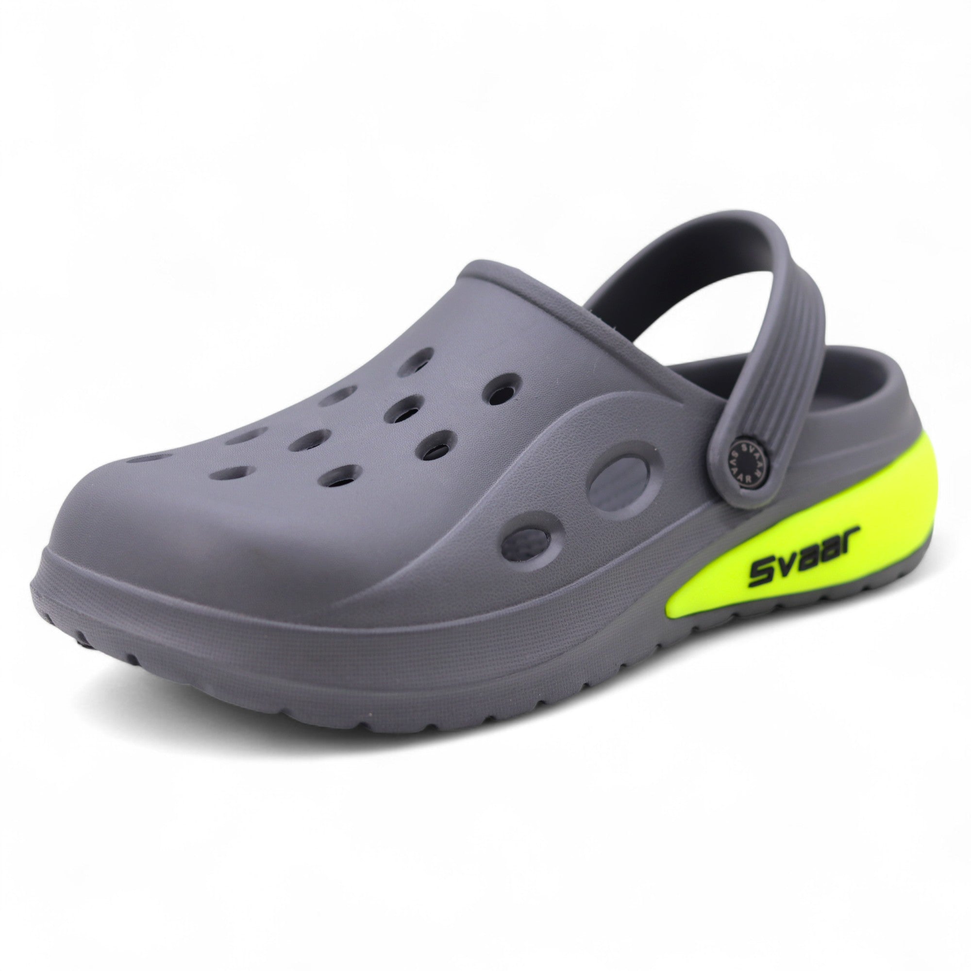 SVAAR Drift Men’s Sports Clogs – Lightweight, Waterproof & Anti-Skid - Grey