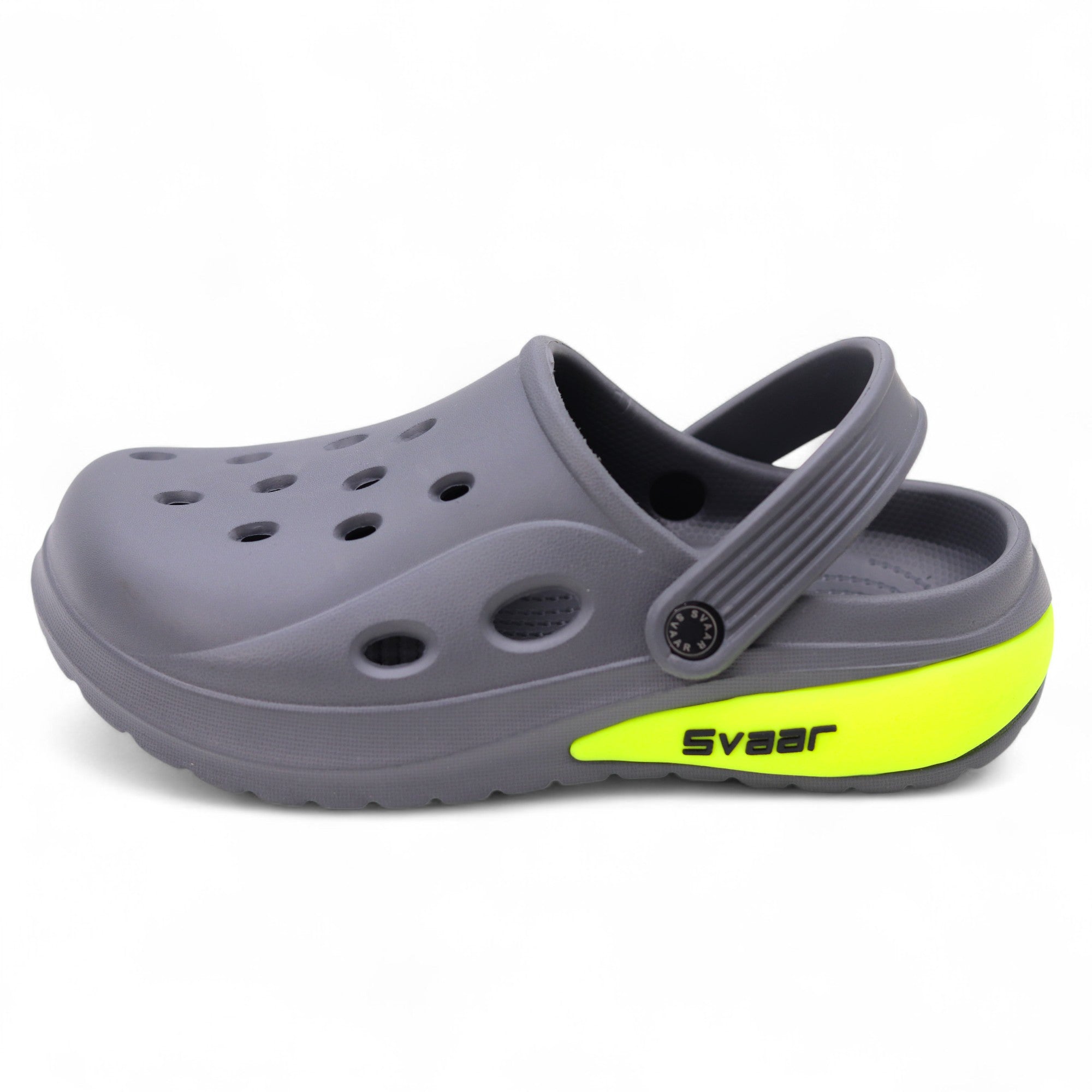SVAAR Drift Men’s Sports Clogs – Lightweight, Waterproof & Anti-Skid - Grey