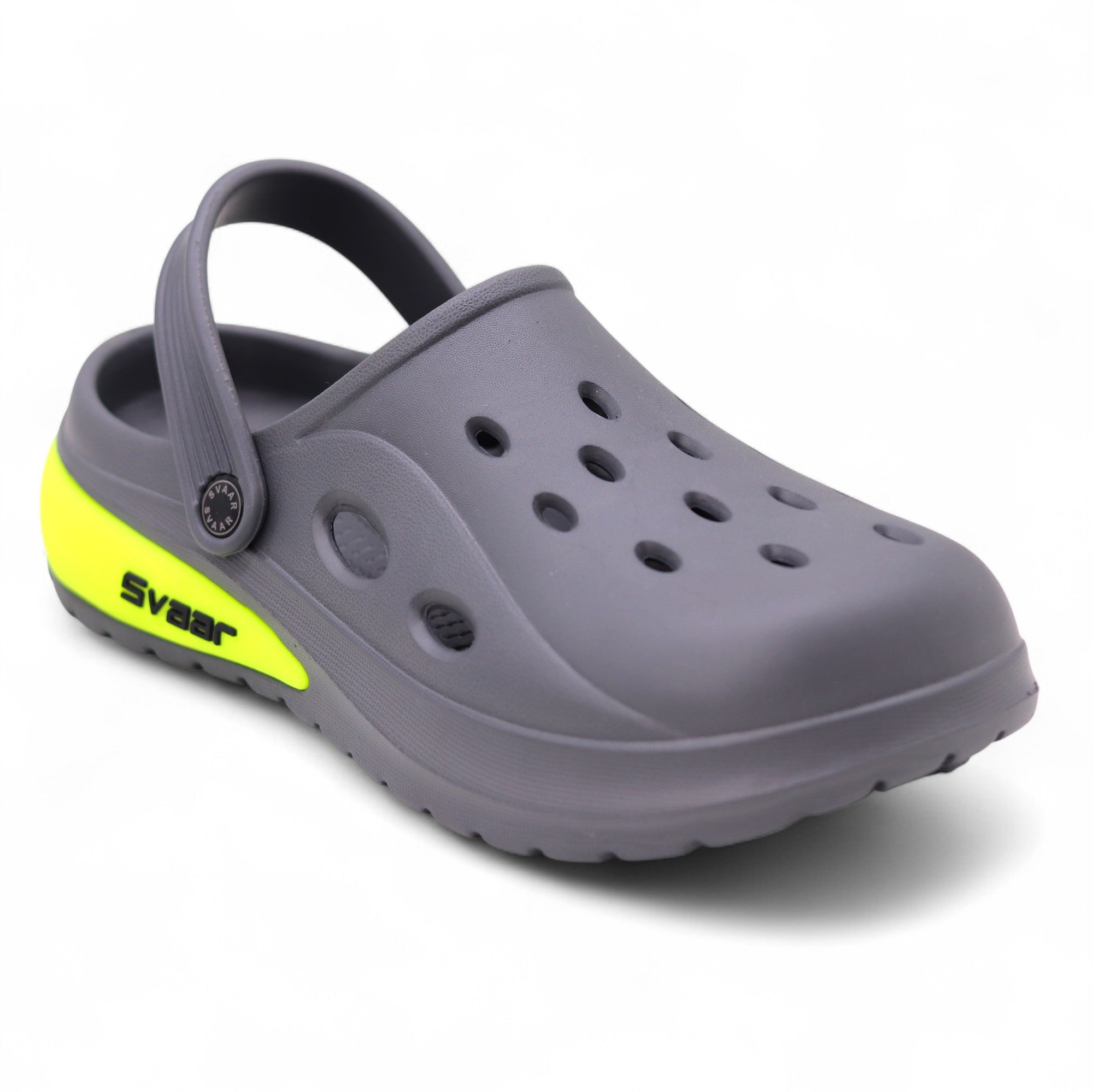 SVAAR Drift Men’s Sports Clogs – Lightweight, Waterproof & Anti-Skid - Grey