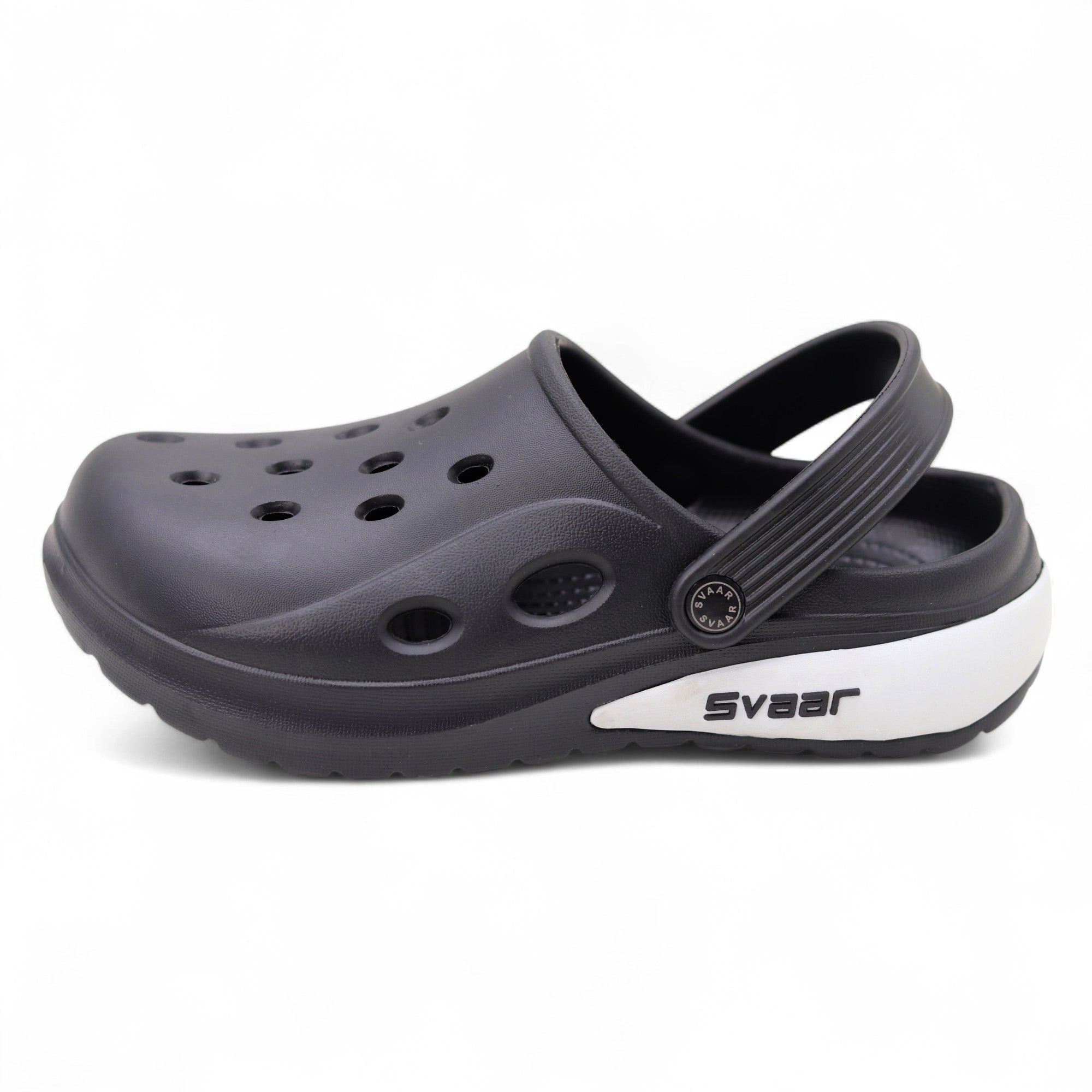 SVAAR Drift Men’s Sports Clogs – Lightweight, Waterproof & Anti-Skid - Black