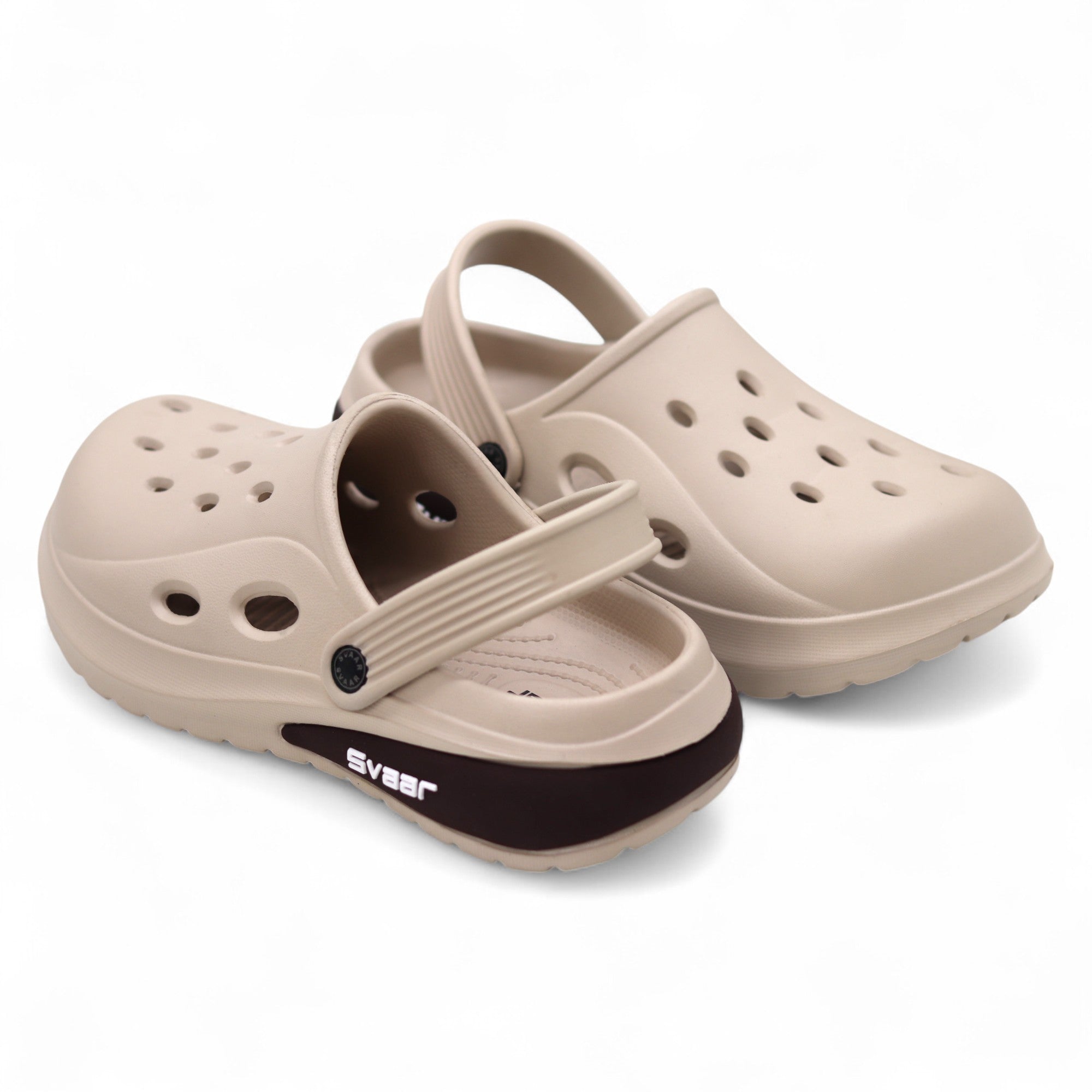 SVAAR Drift Men’s Sports Clogs – Lightweight, Waterproof & Anti-Skid - Beige