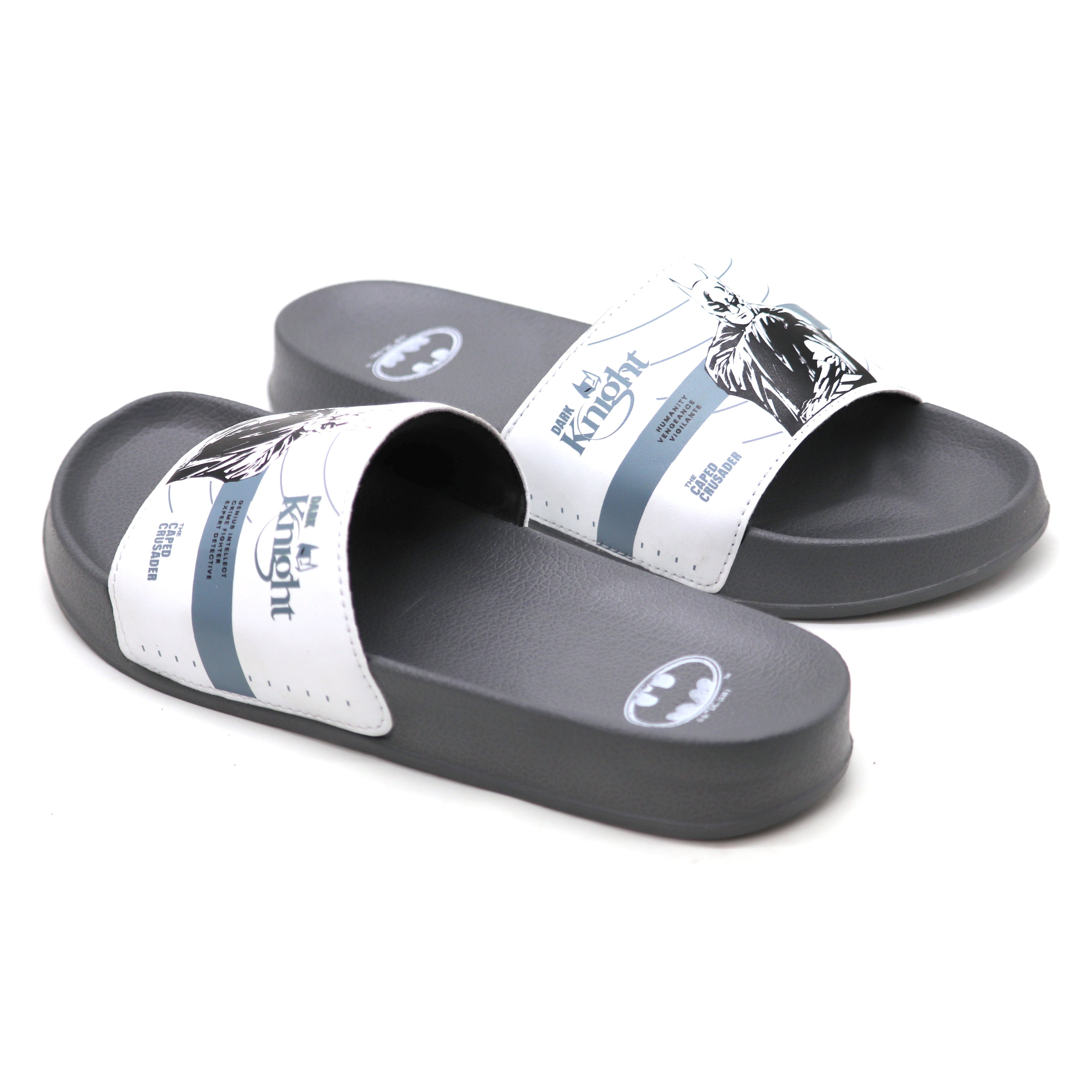 SVAAR Batman Gotham City Men's Sliders – Ultra Soft Cushioned Flip Flops - Grey