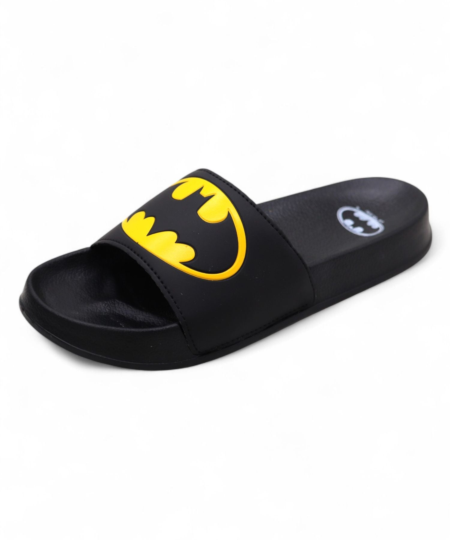 SVAAR x Batman Men's Slides – Soft Cushion, Anti-Slip, Lightweight Daily Slippers - Black