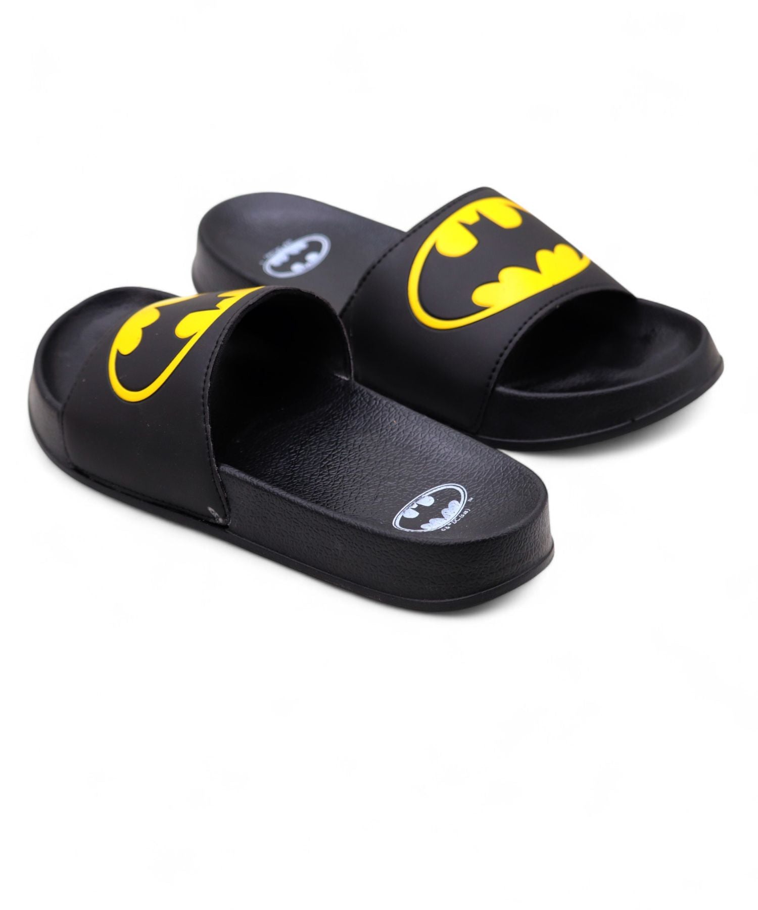 SVAAR x Batman Men's Slides – Soft Cushion, Anti-Slip, Lightweight Daily Slippers - Black