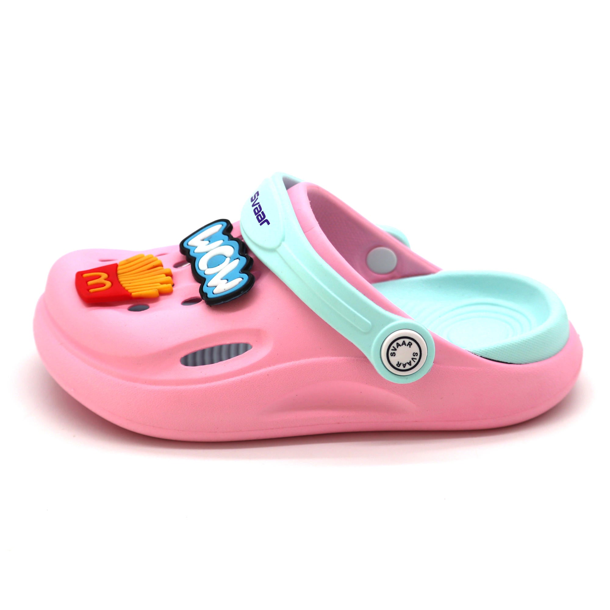 SVAAR Wow Clog Shoes For Boys & Girls, Indoor & Outdoor Sandals Clogs For Kids -Baby Pink