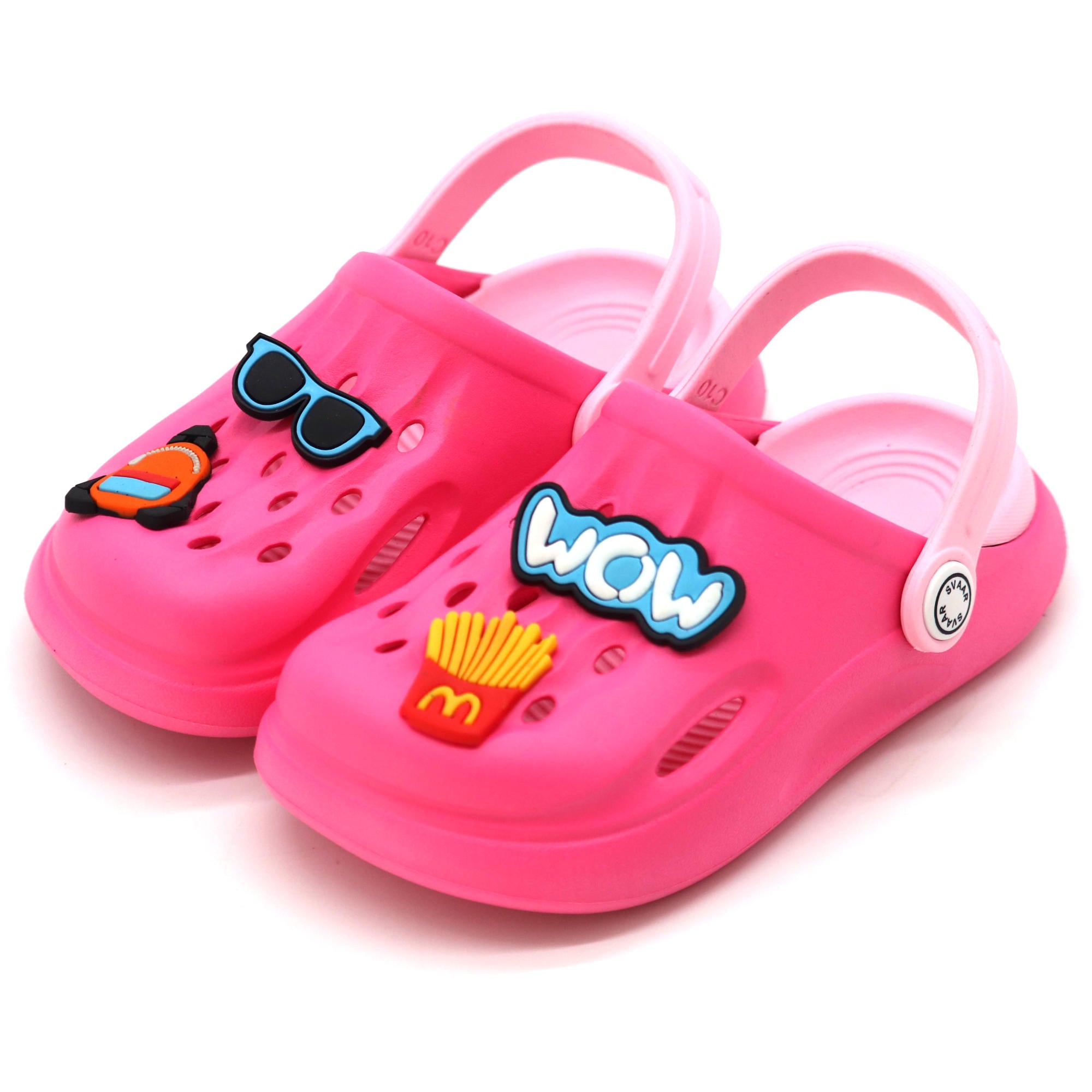 SVAAR Wow Clog Shoes For Boys & Girls, Indoor & Outdoor Sandals Clogs For Kids -Pink