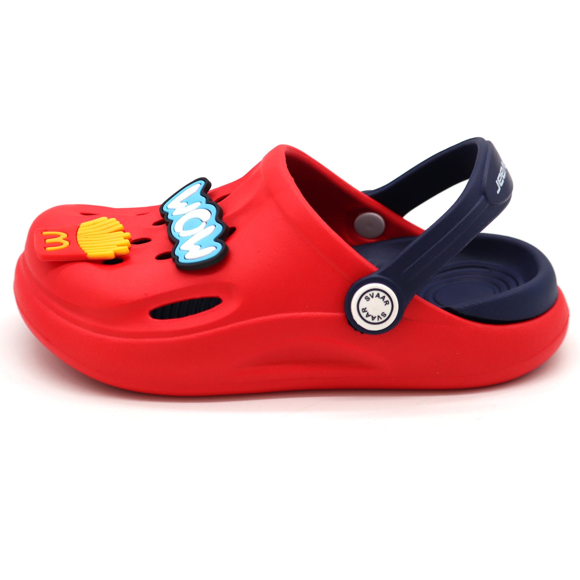 SVAAR Wow Clog Shoes For Boys & Girls, Indoor & Outdoor Sandals Clogs For Kids -Red