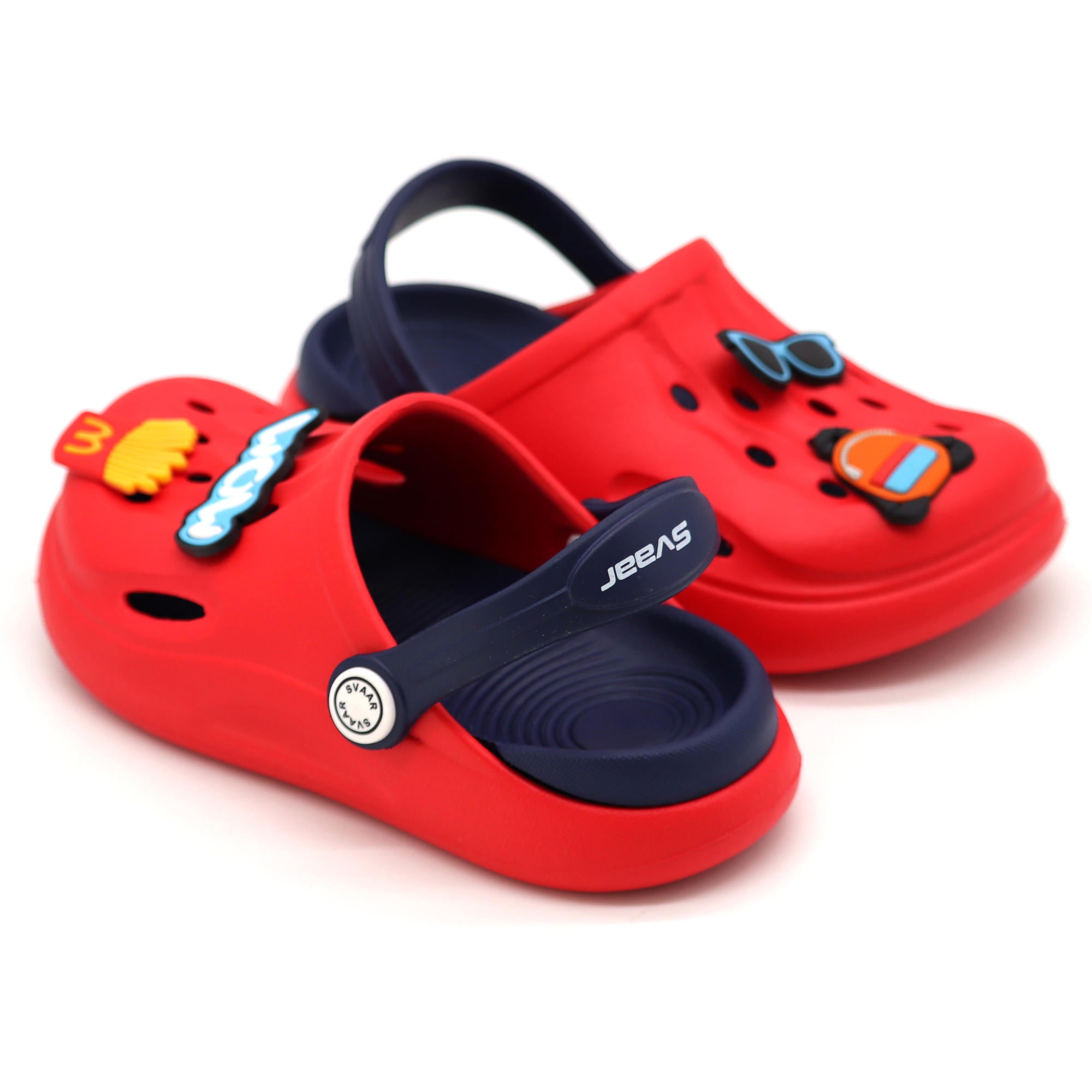 SVAAR Wow Clog Shoes For Boys & Girls, Indoor & Outdoor Sandals Clogs For Kids -Red