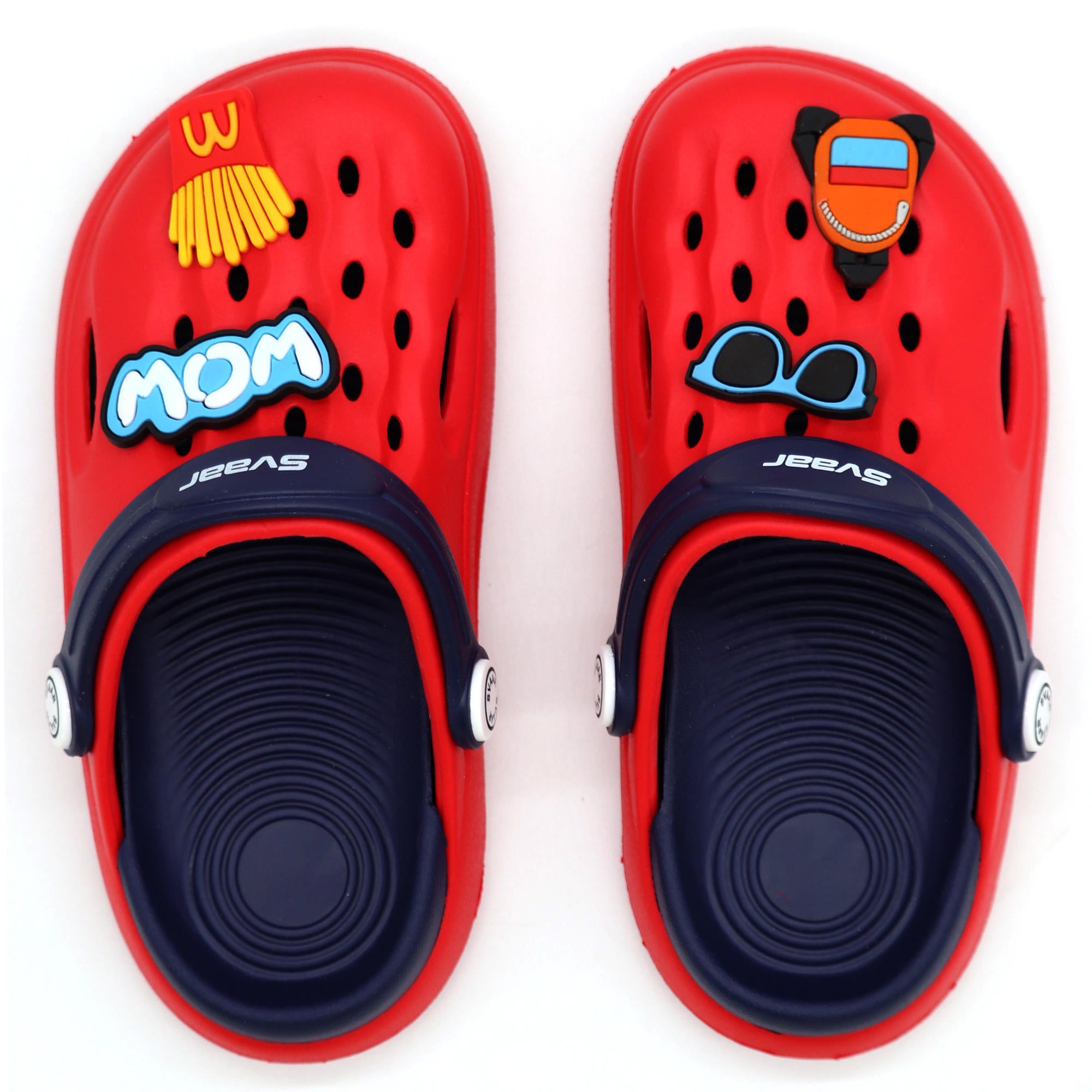 SVAAR Wow Clog Shoes For Boys & Girls, Indoor & Outdoor Sandals Clogs For Kids -Red
